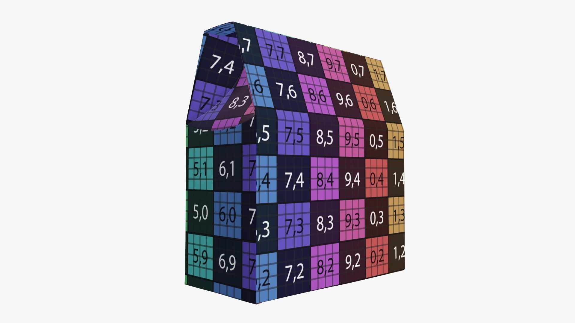 Cookie box wide cardboard 3D model_11