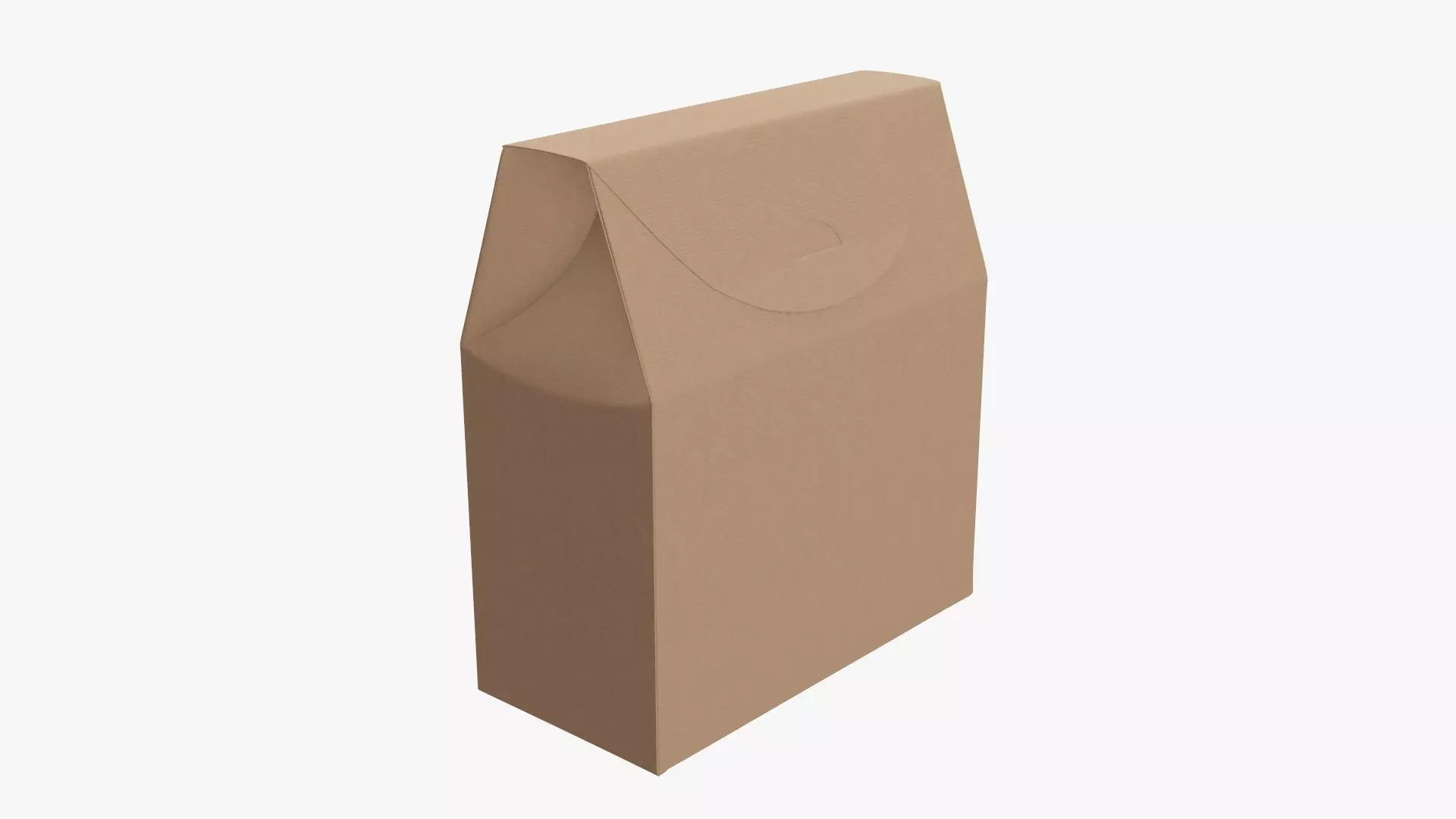 Cookie box wide cardboard brown 3D model_0