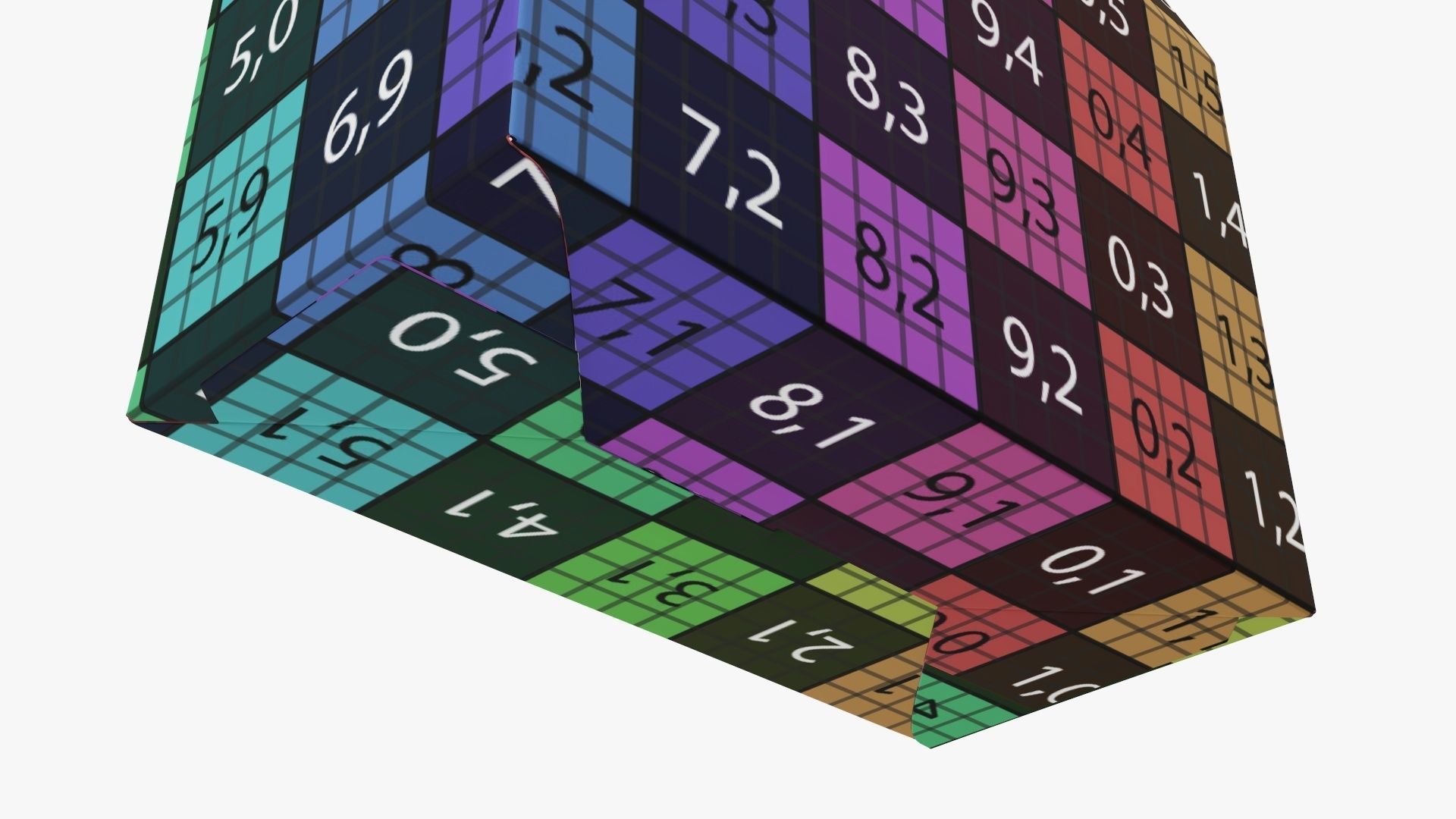 Cookie box wide cardboard brown 3D model_14