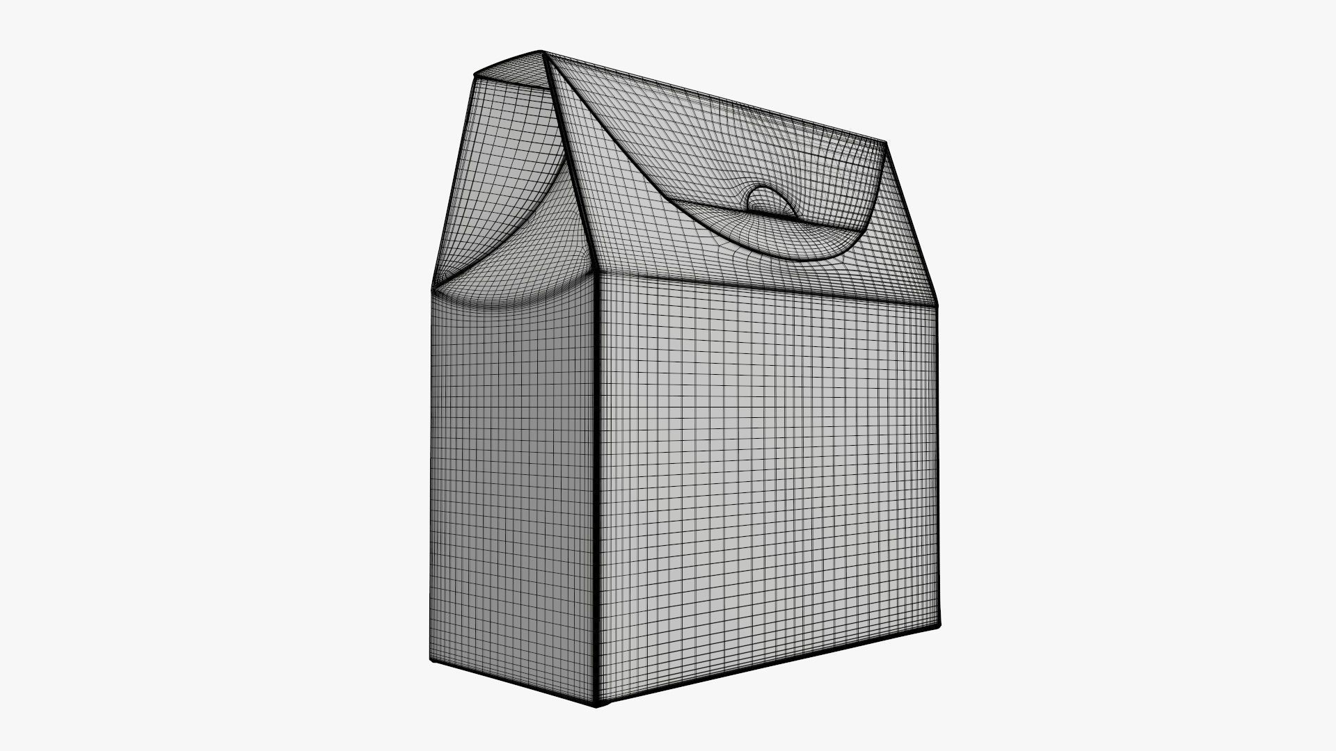 Cookie box wide cardboard brown 3D model_6