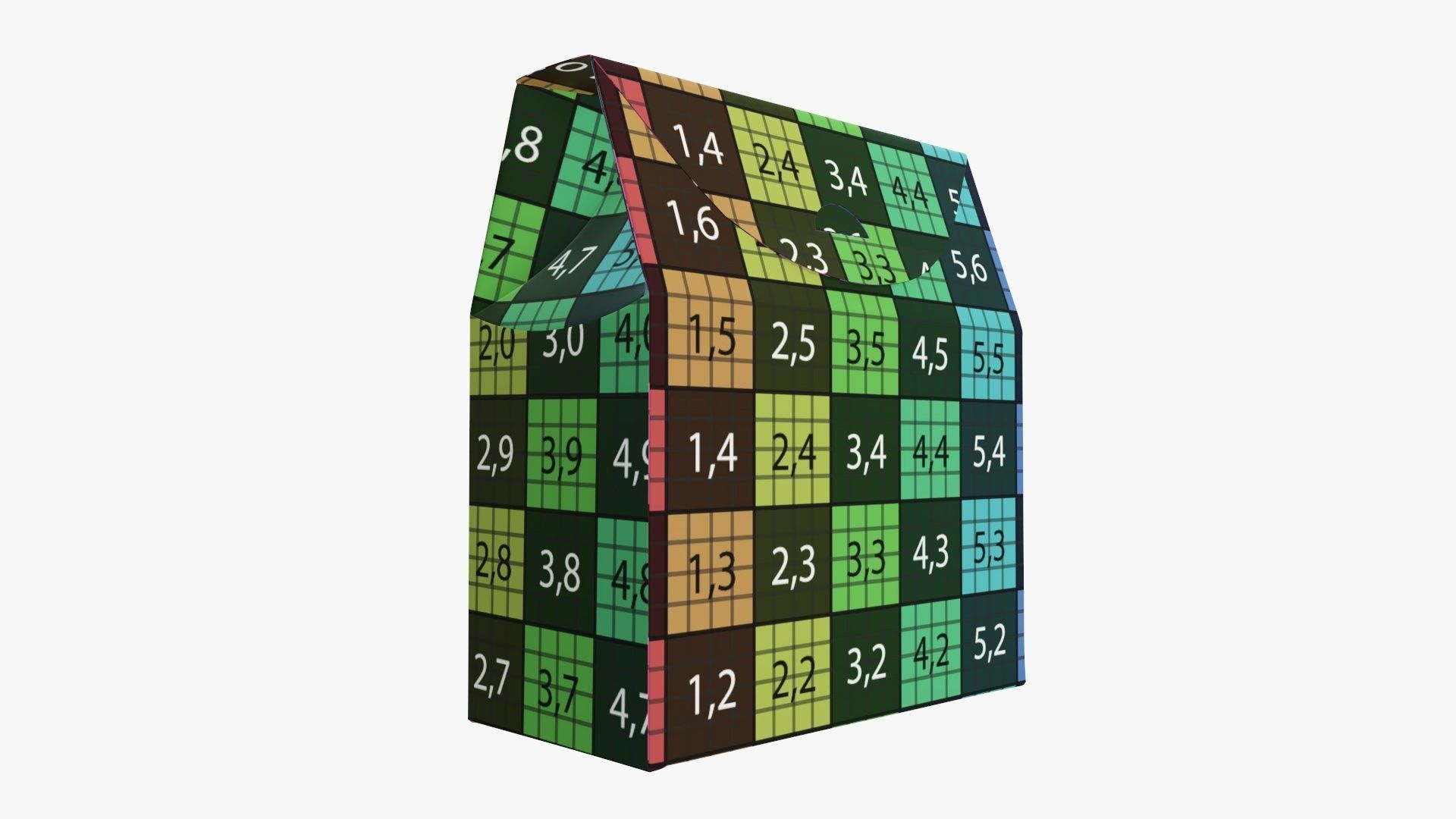 Cookie box wide cardboard brown 3D model_11