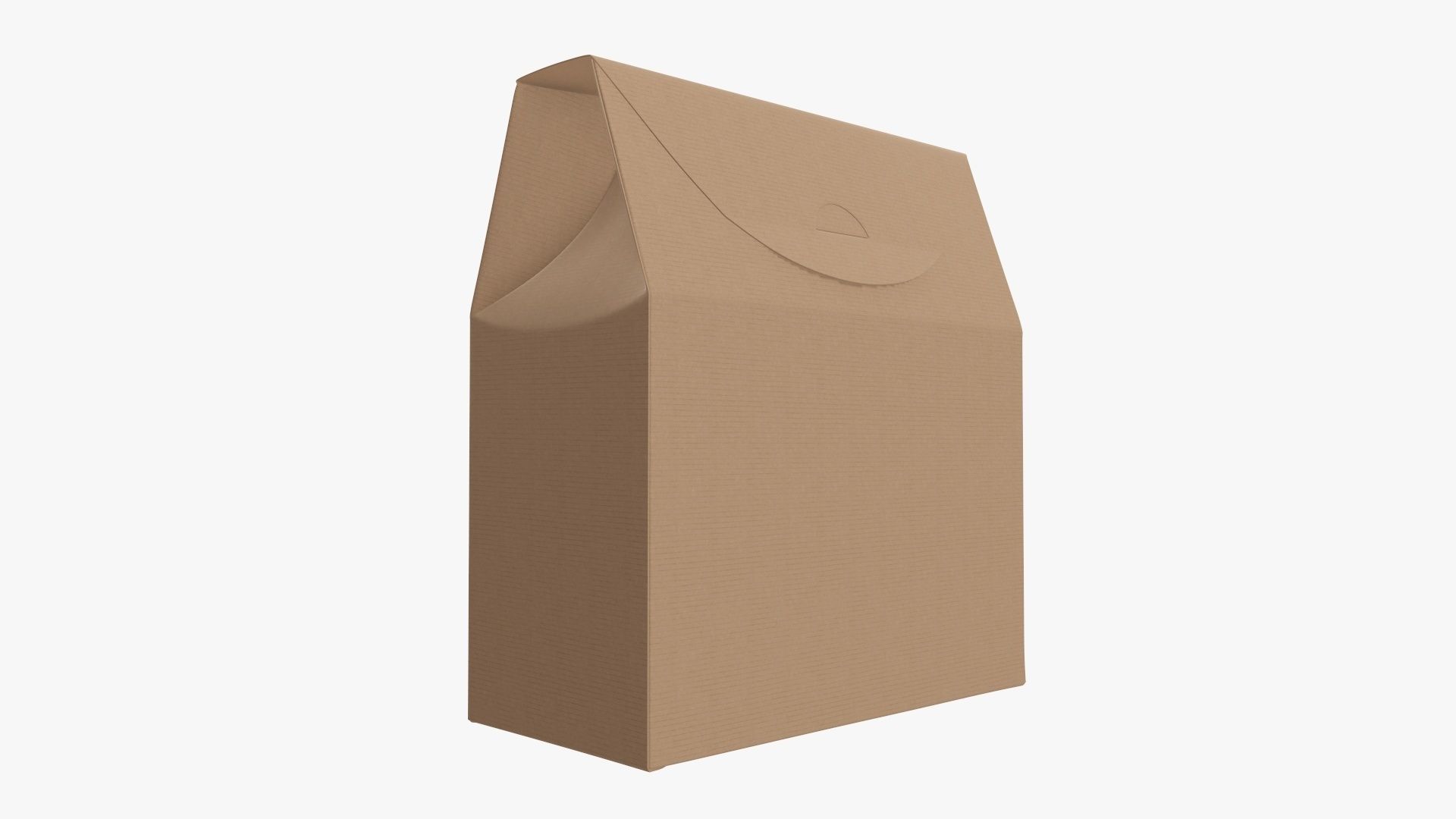 Cookie box wide cardboard brown 3D model_1