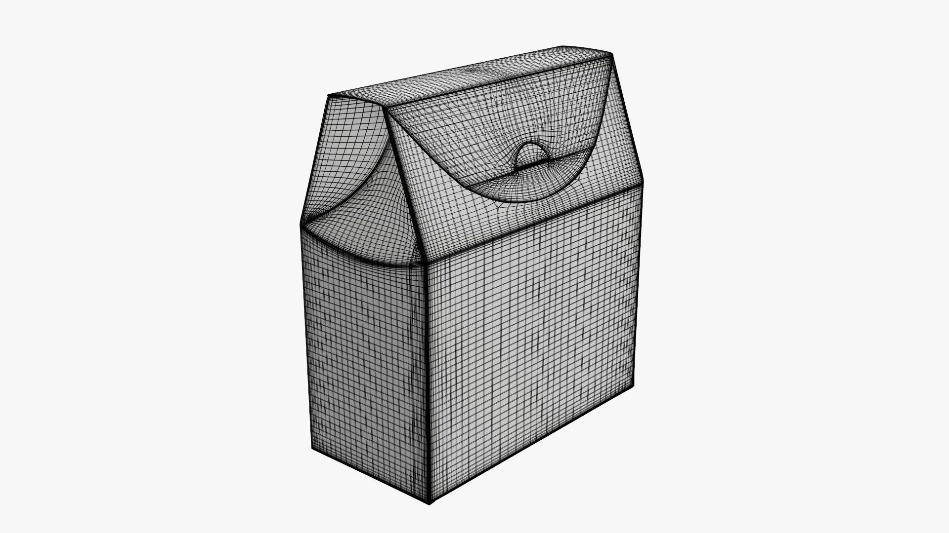 Cookie box wide cardboard brown 3D model_5