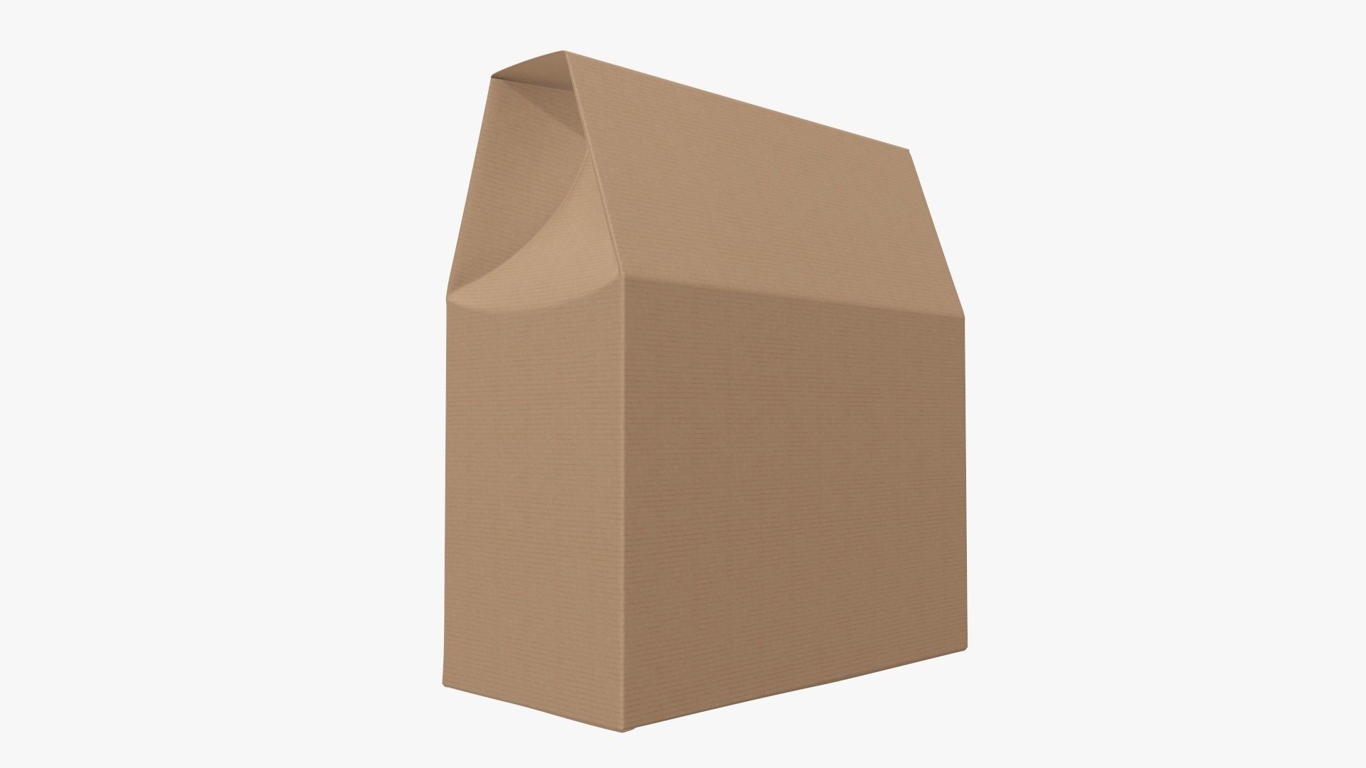 Cookie box wide cardboard brown 3D model_2