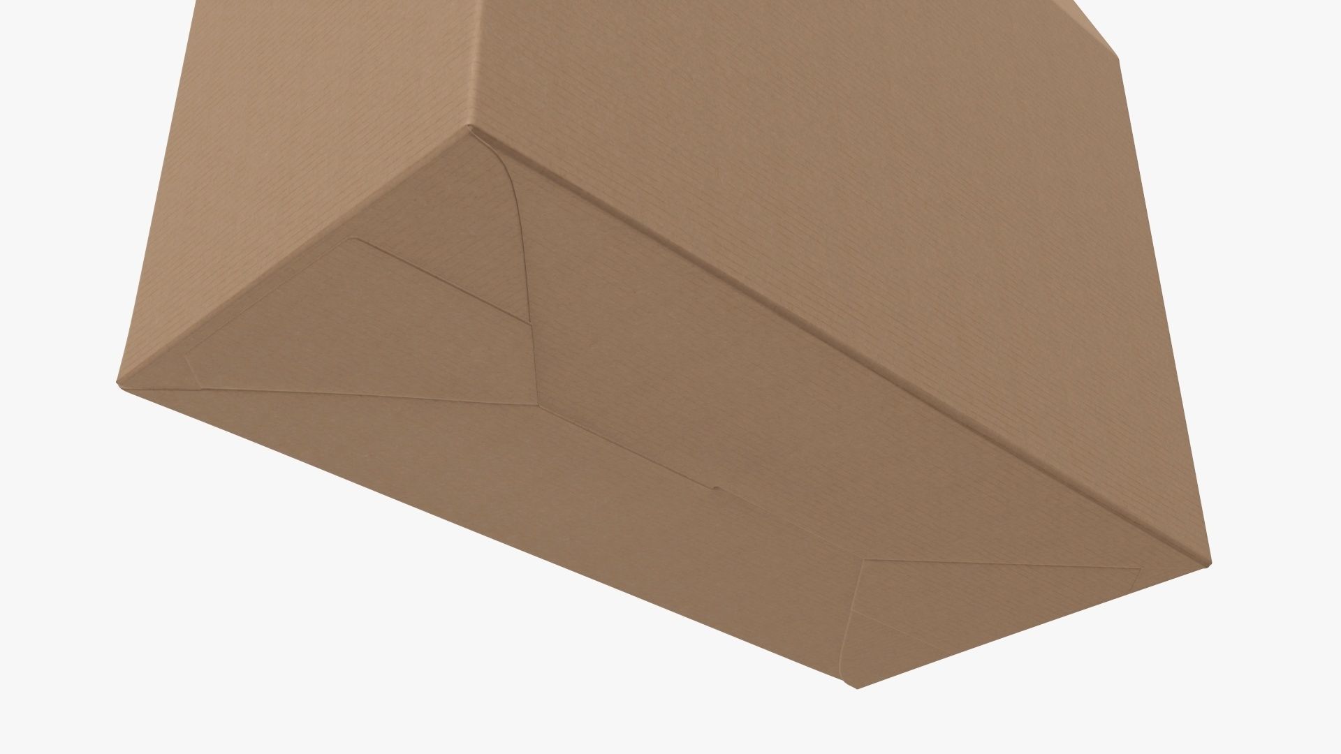 Cookie box wide cardboard brown 3D model_4