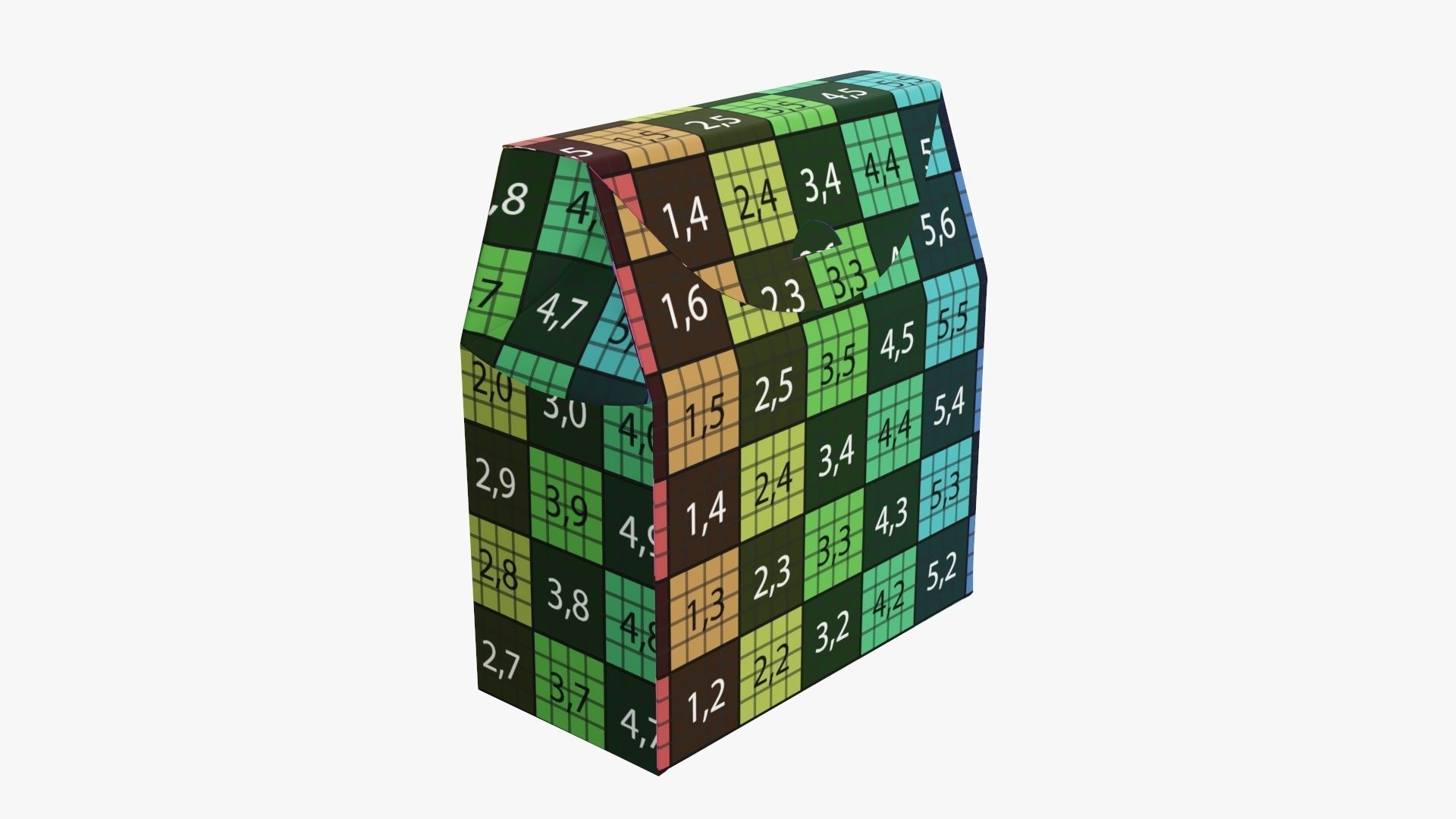 Cookie box wide cardboard brown 3D model_10