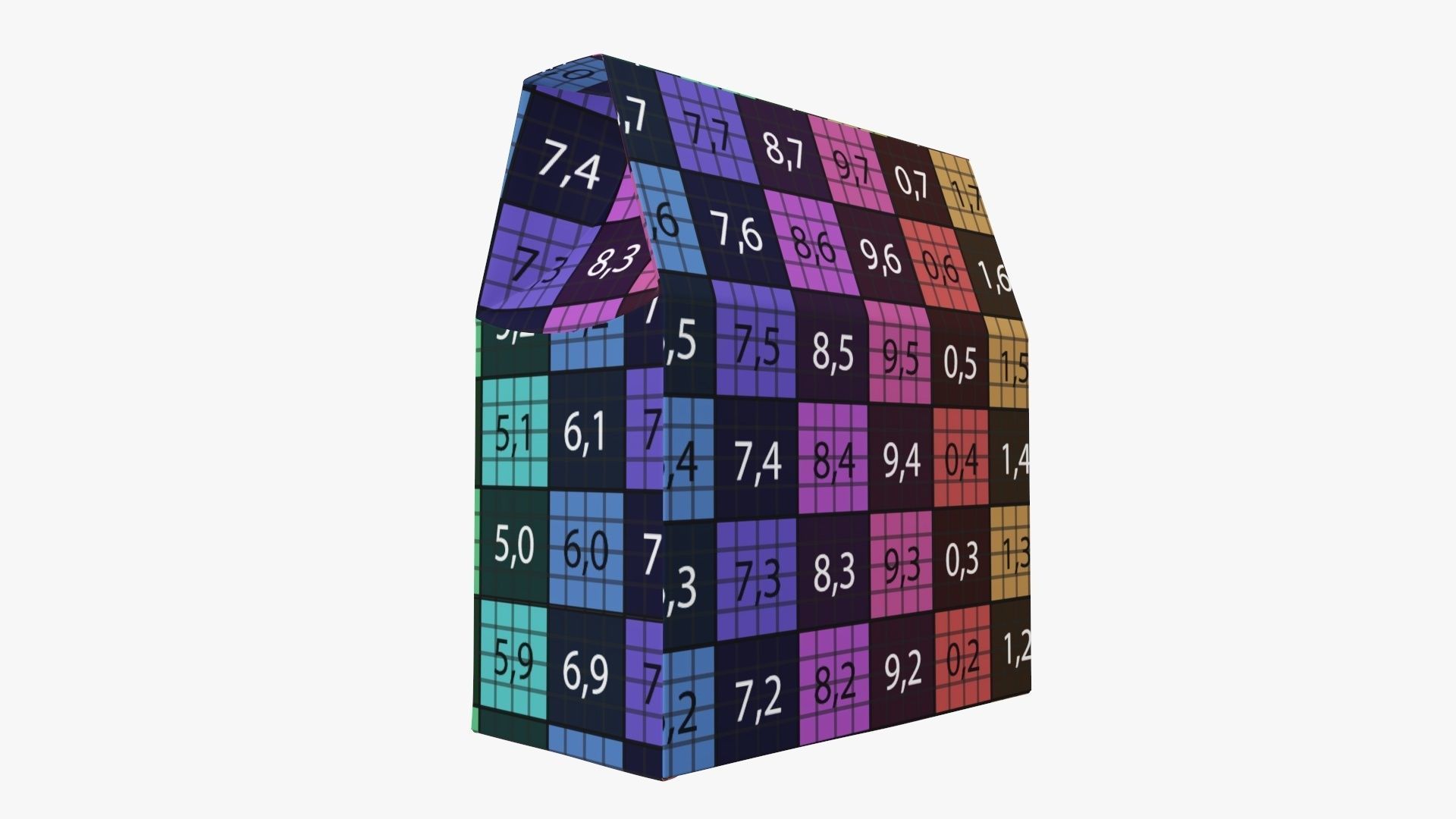 Cookie box wide cardboard brown 3D model_12