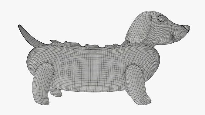 Puppy dachshund in hot dog bun 3D model 7