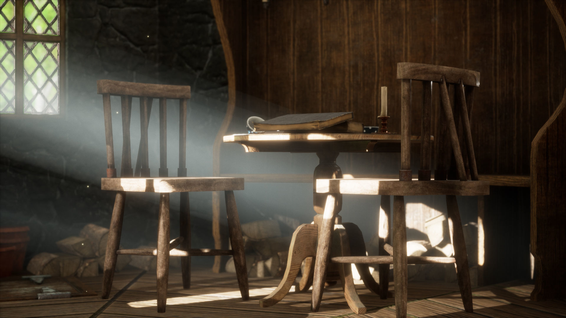 Hagrids Hut medieval prop pack Low-poly 3D model_3