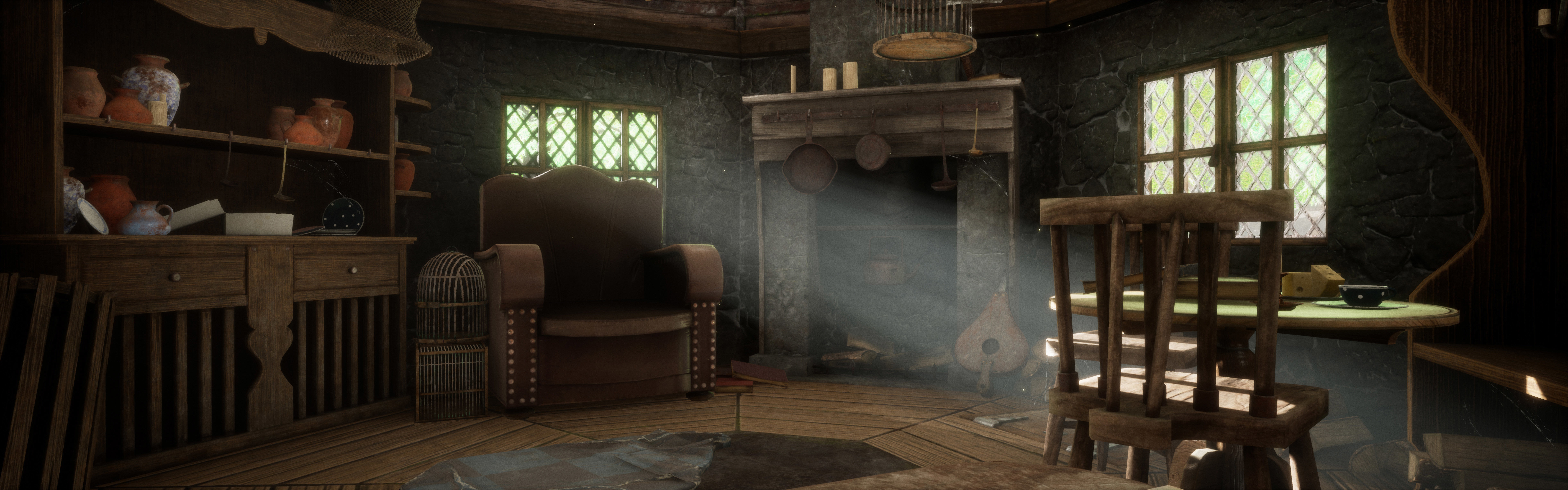 Hagrids Hut medieval prop pack Low-poly 3D model_7