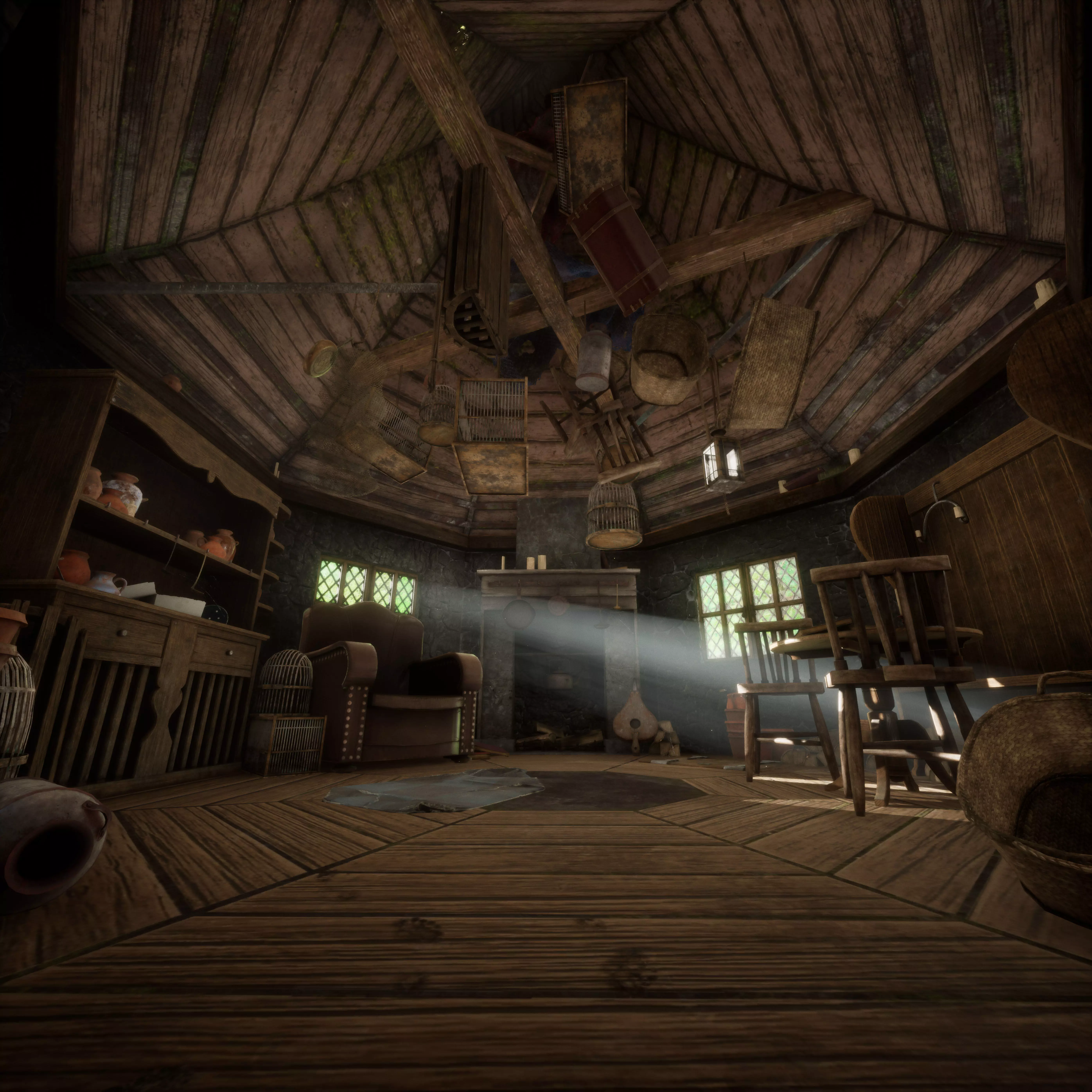 Hagrids Hut medieval prop pack Low-poly 3D model_0