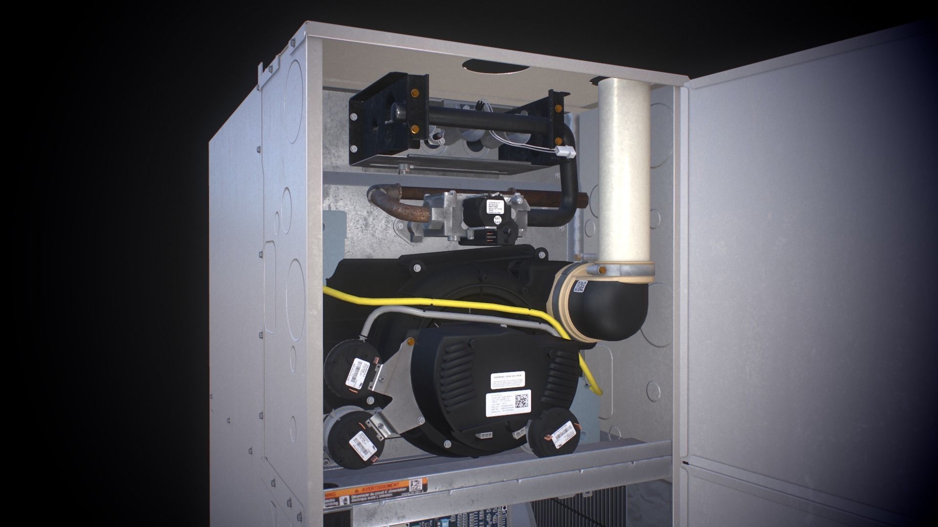 Carrier and Bryant Gas Furnace Low-poly 3D model_8