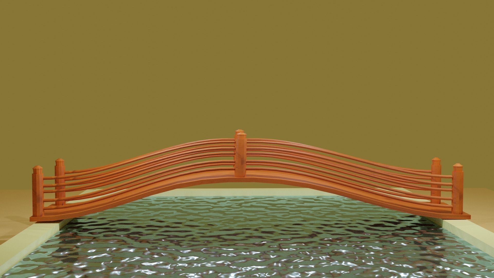 bridge across a pool Free 3D model_13