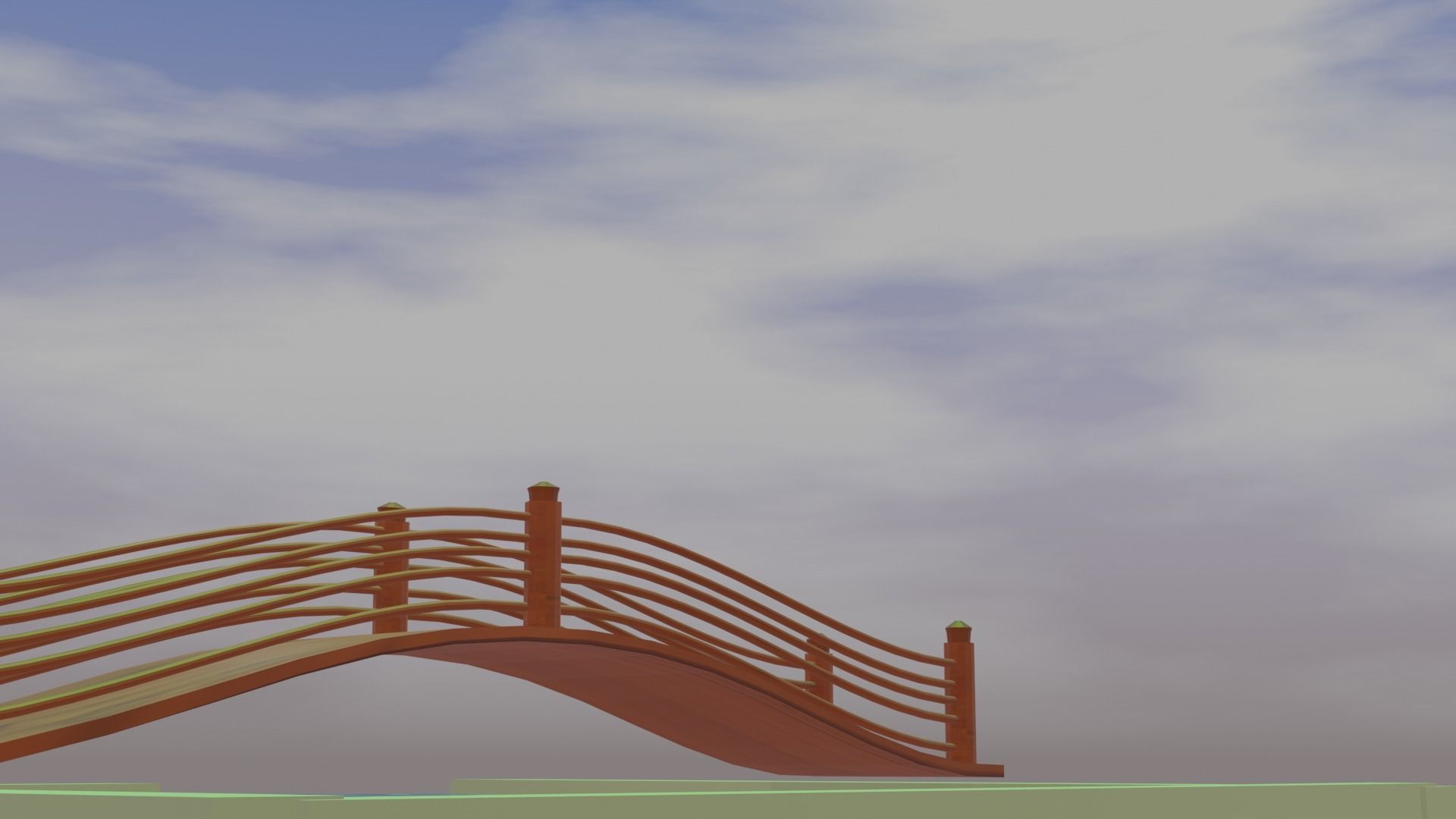 bridge across a pool Free 3D model_7