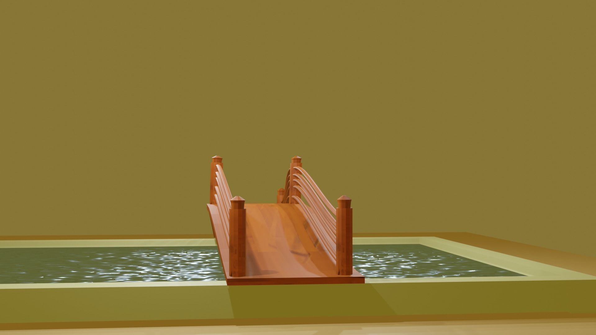 bridge across a pool Free 3D model_5