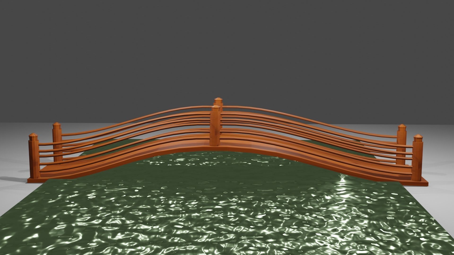 bridge across a pool Free 3D model_11