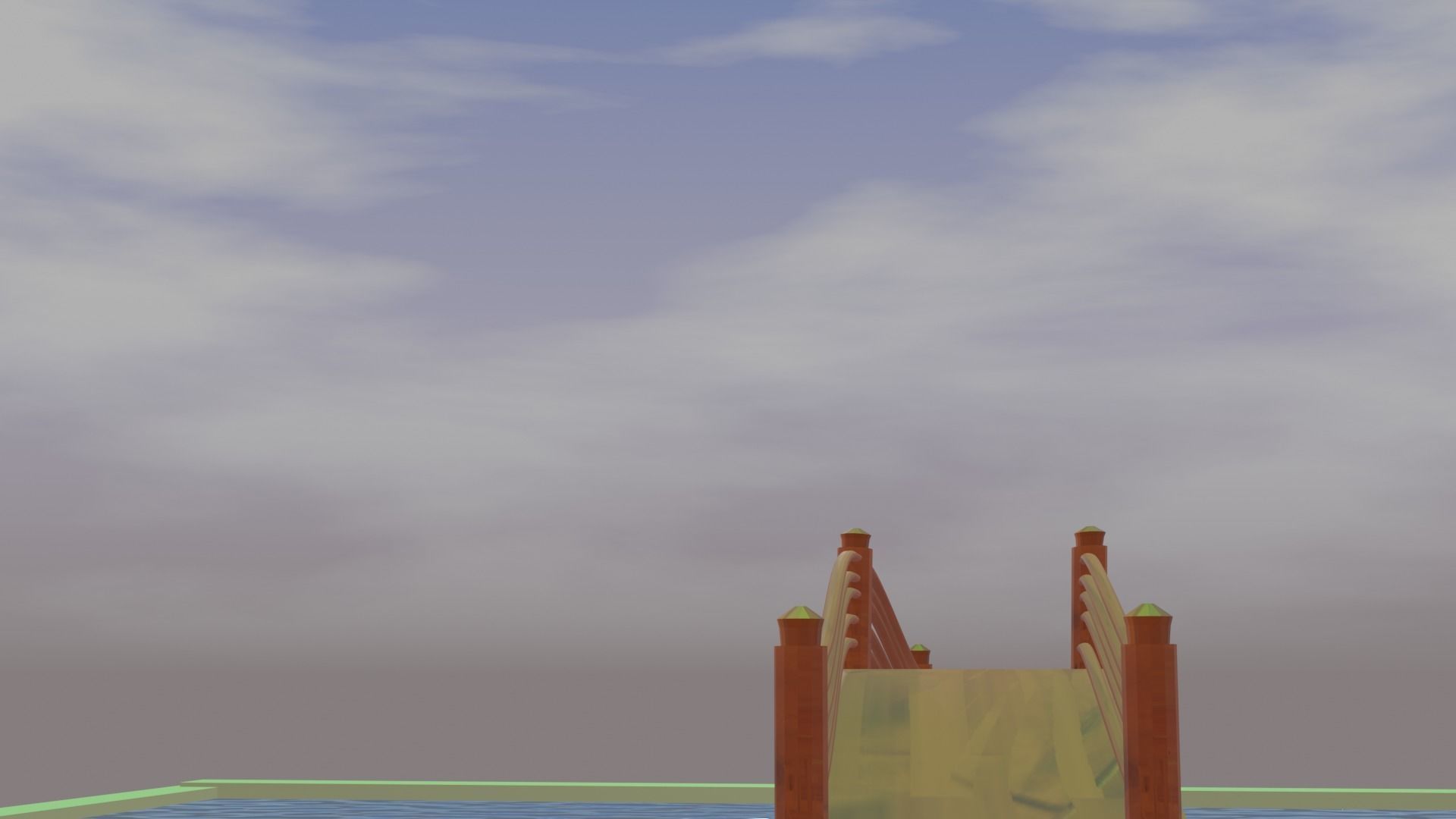 bridge across a pool Free 3D model_8