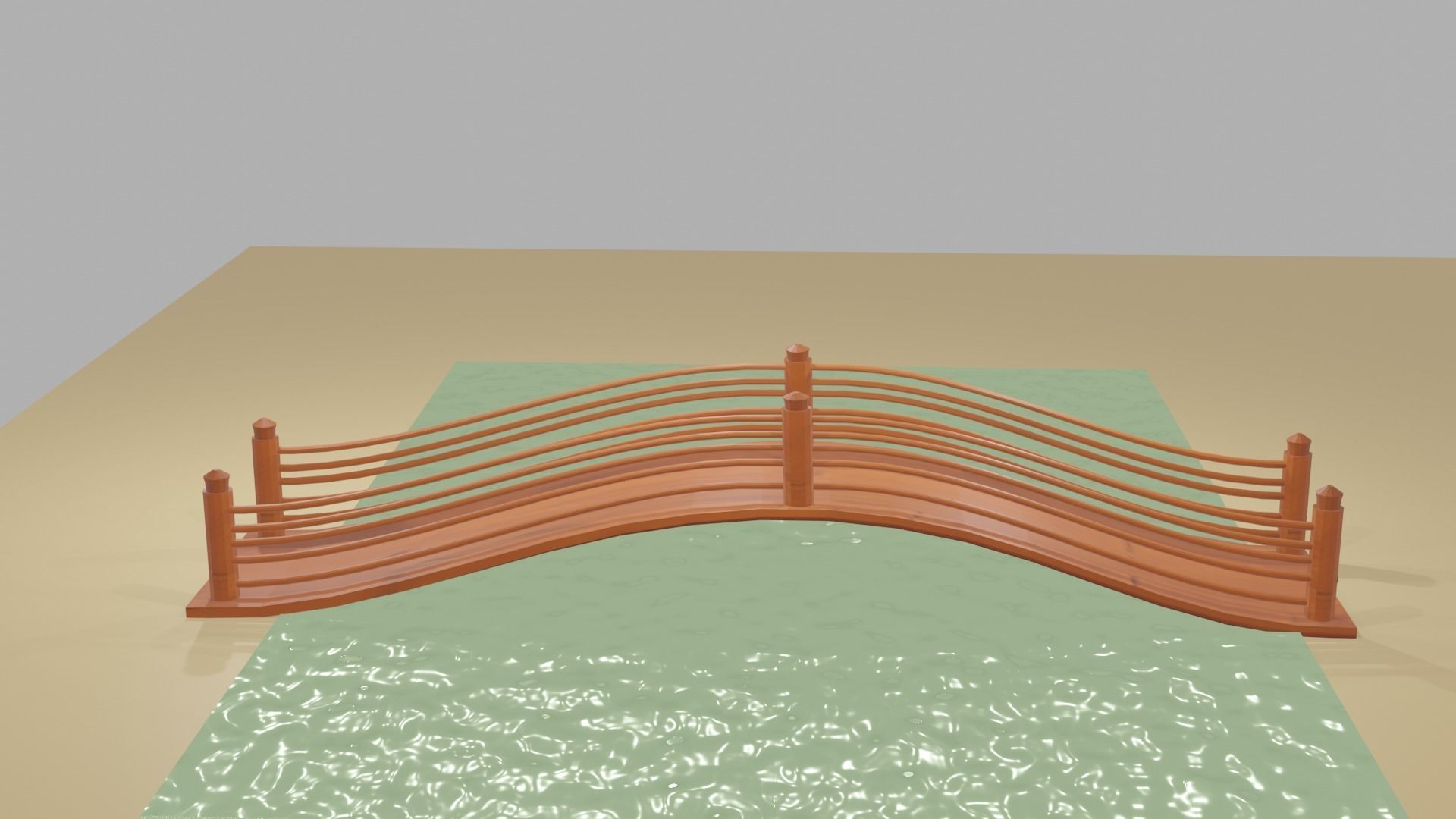 bridge across a pool Free 3D model_4
