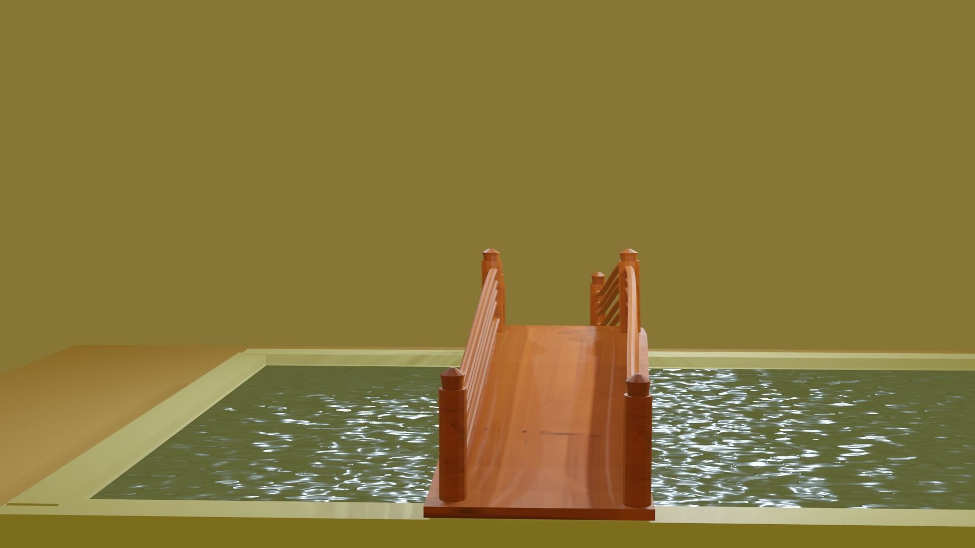 bridge across a pool Free 3D model_3