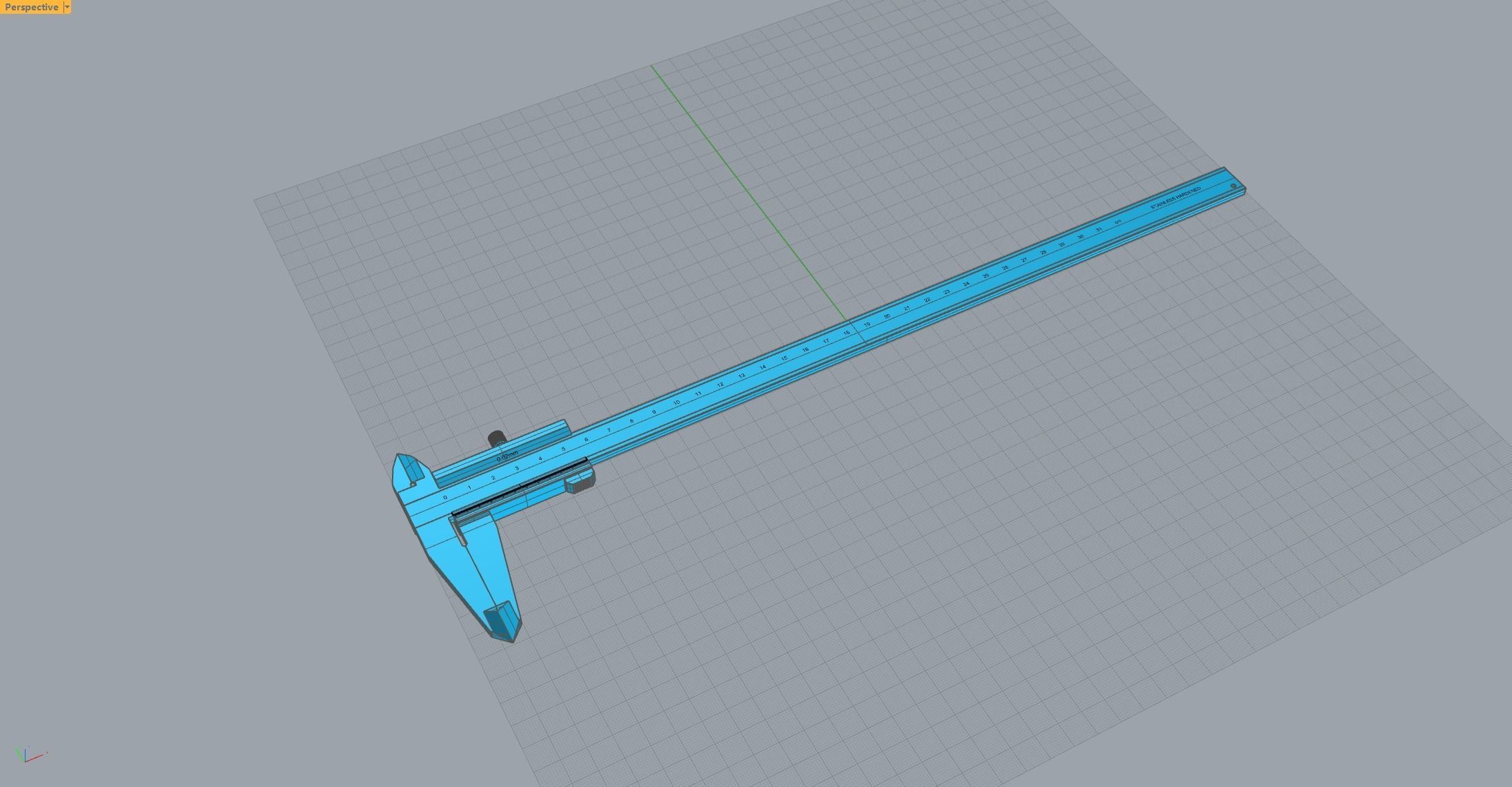 Metal caliper 3D model 3D model_9