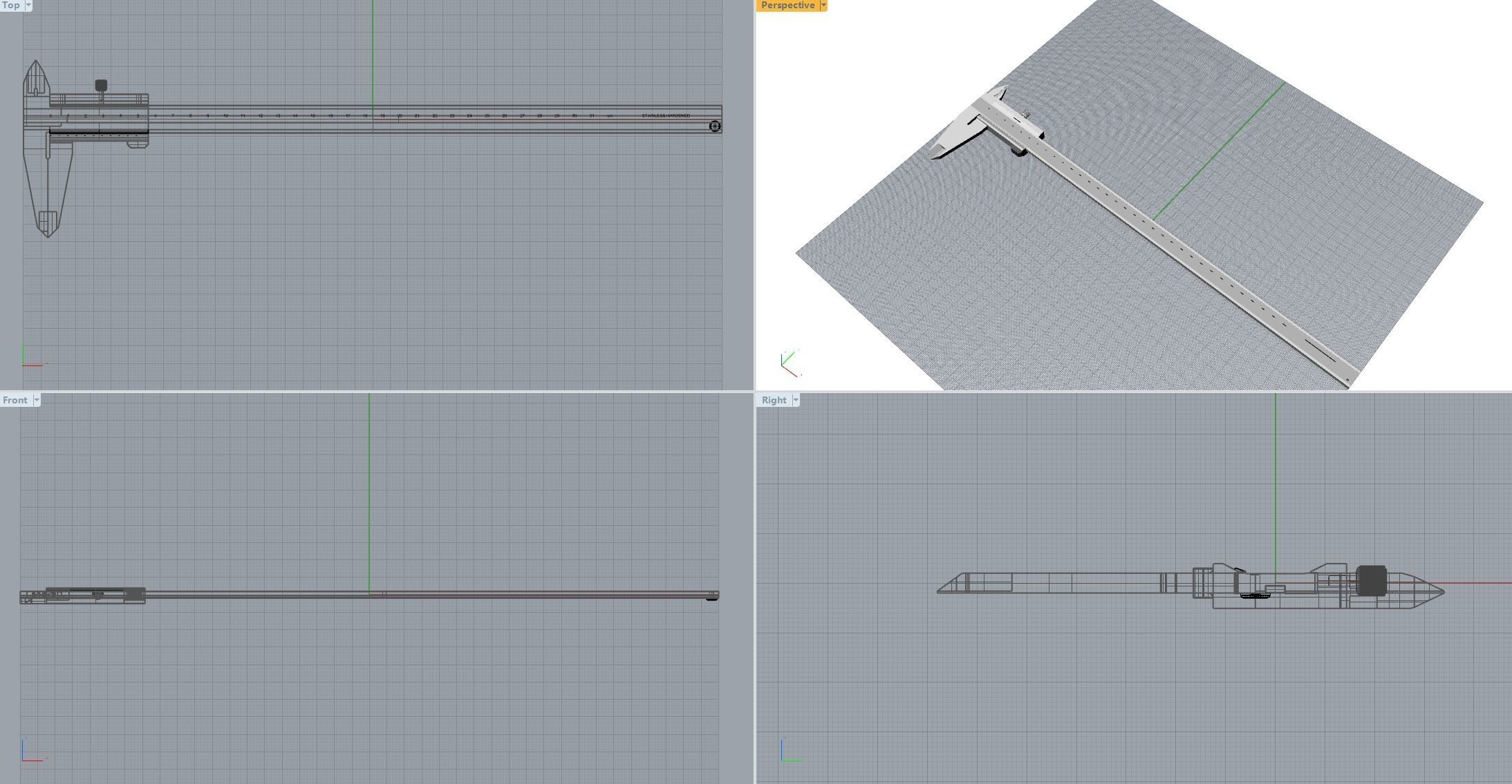 Metal caliper 3D model 3D model_14