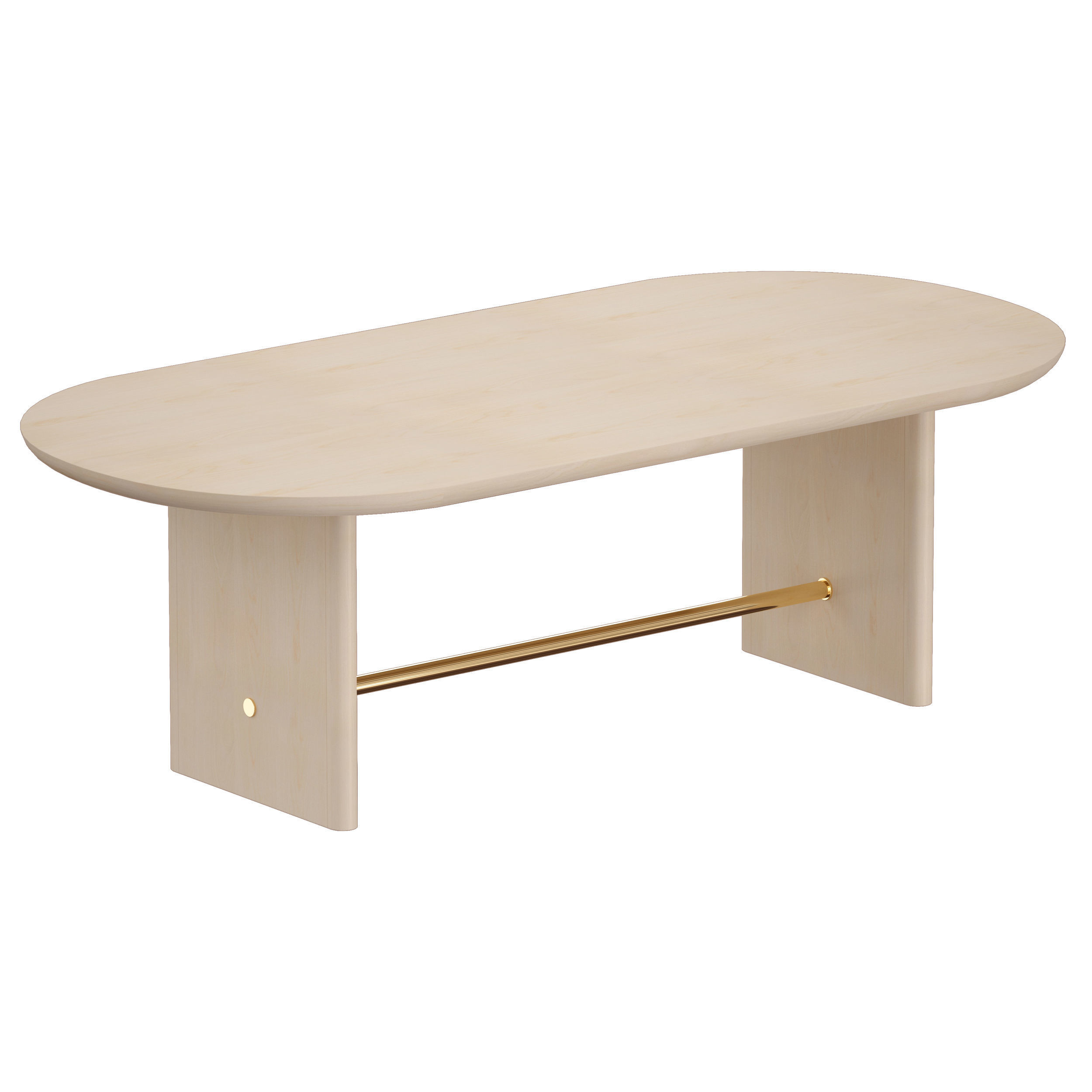 Oli Oval Dining Table Crate and Barrel 3D model_1