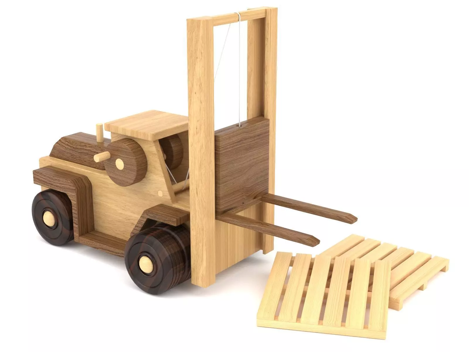 Wooden toy loader 02 3D model