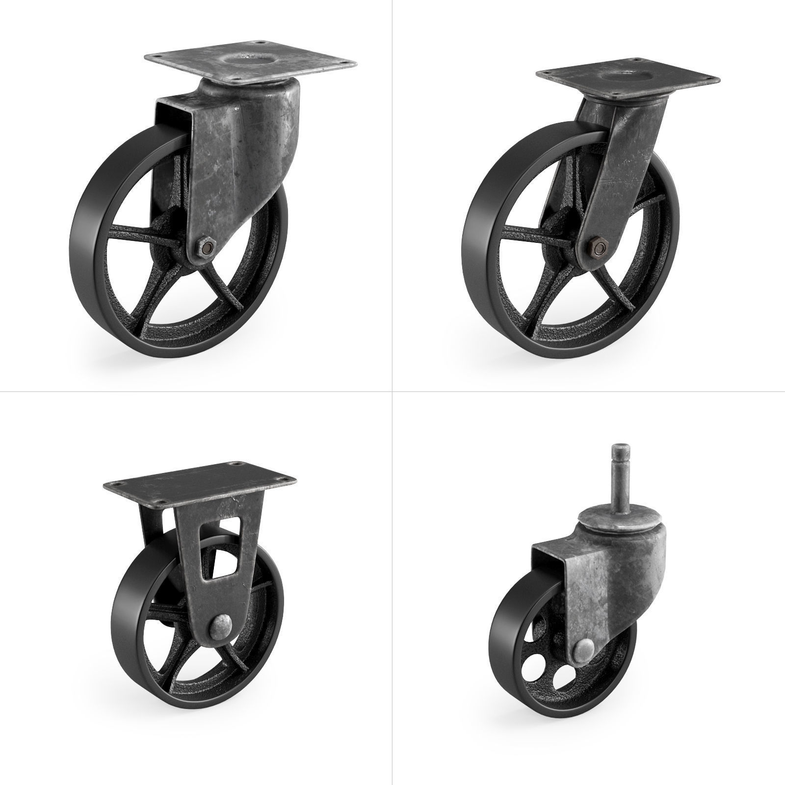 3D Model Casters Set 2 CGTrader