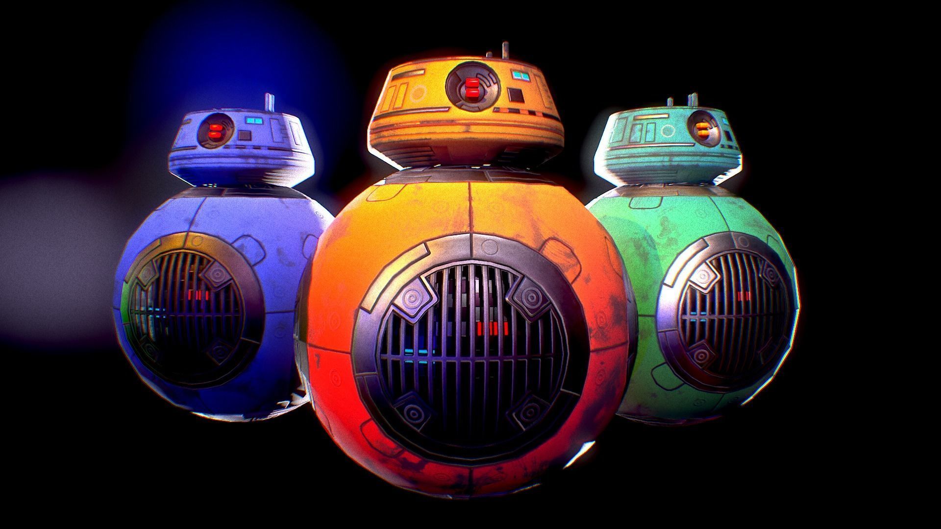 Star Wars Droid BB-9E Low-poly 3D model_1