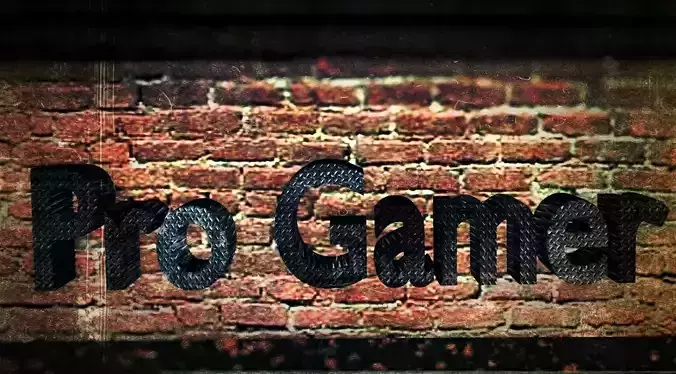 Pro gamer - text 3D - low poly