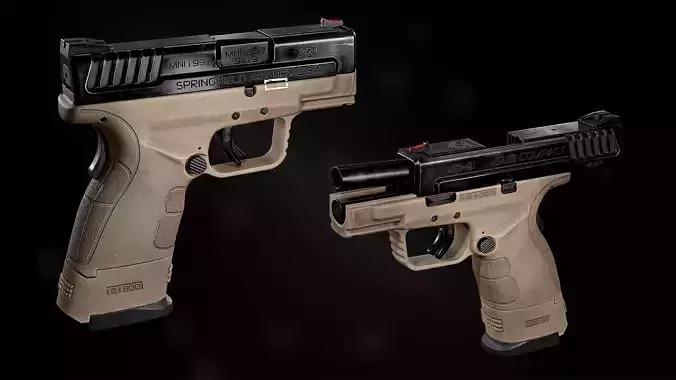 Springfield XD Mod2 game-ready model  Low-poly 3D model
