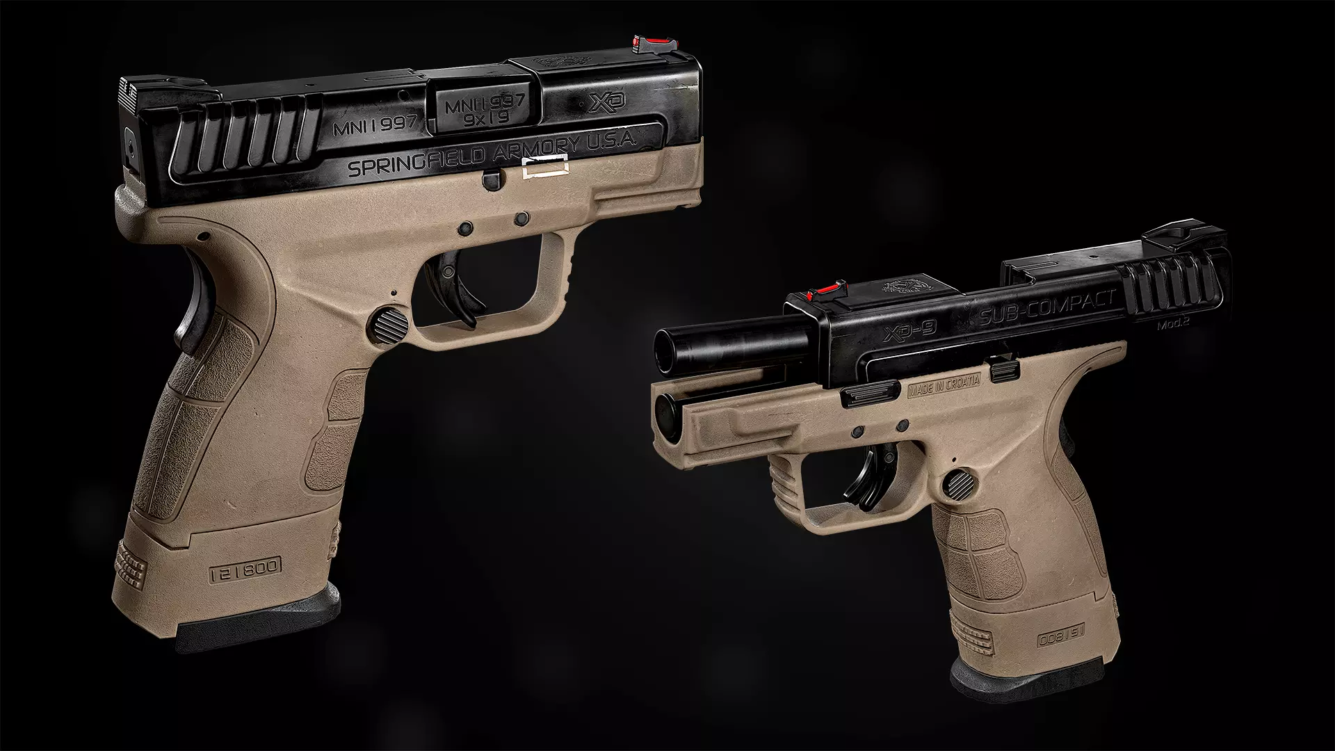 Springfield XD Mod2 game-ready model Low-poly 3D model