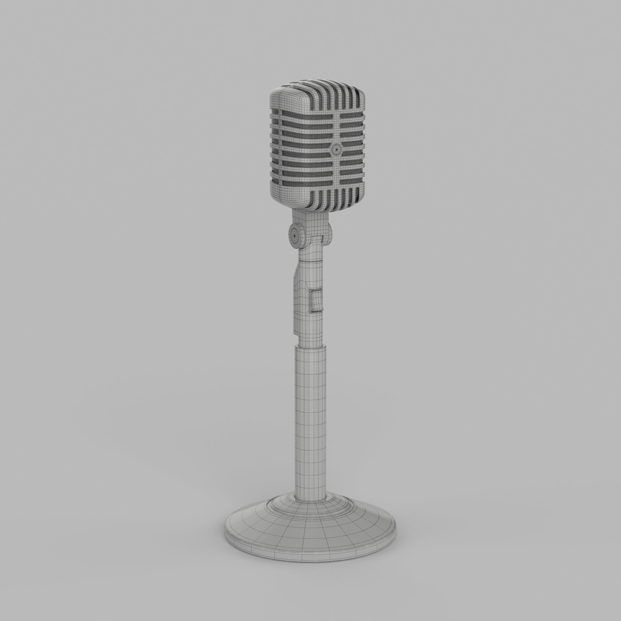Retro Microphone 3D model_5