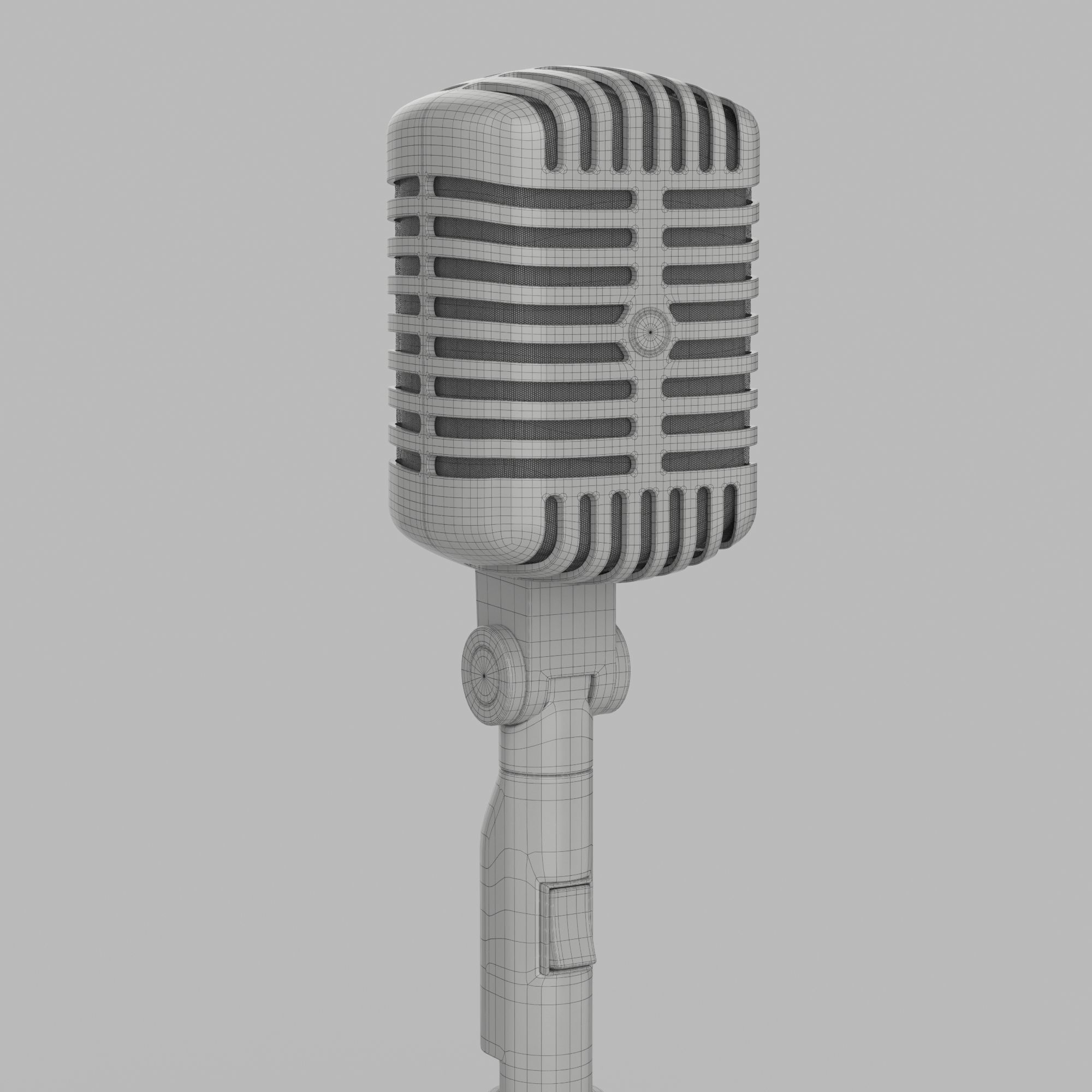 Retro Microphone 3D model_6