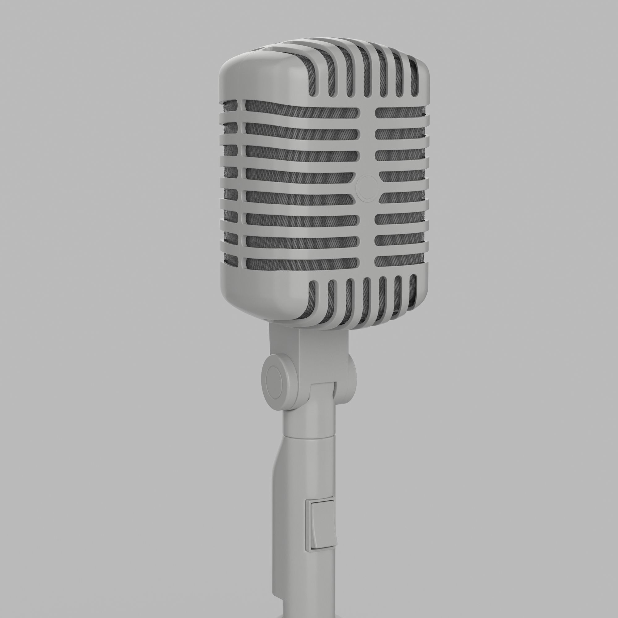 Retro Microphone 3D model_4