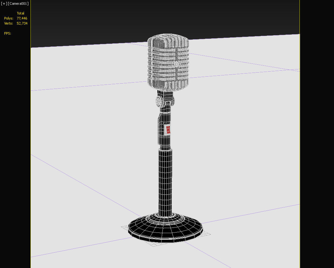 Retro Microphone 3D model_7