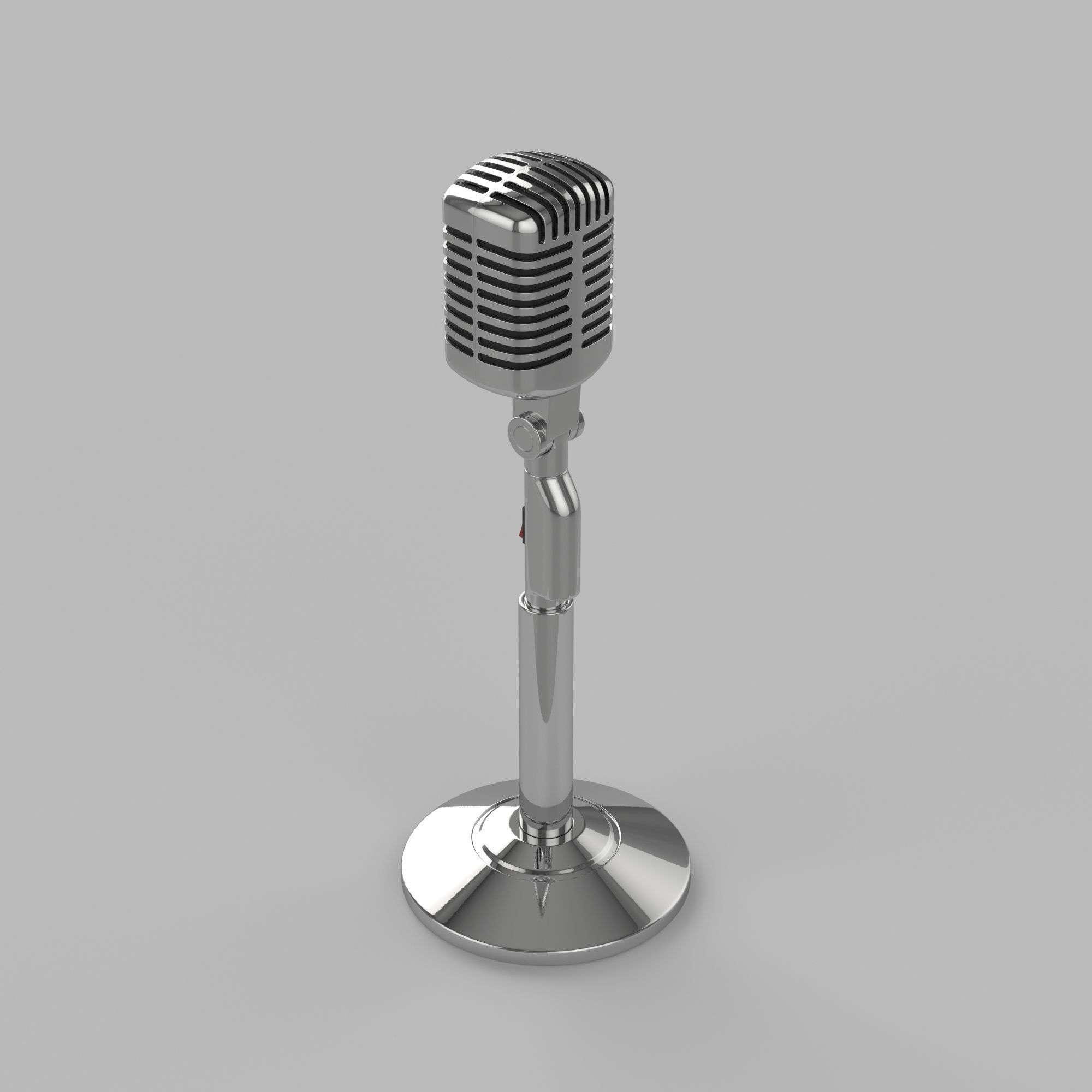 Retro Microphone 3D model_2