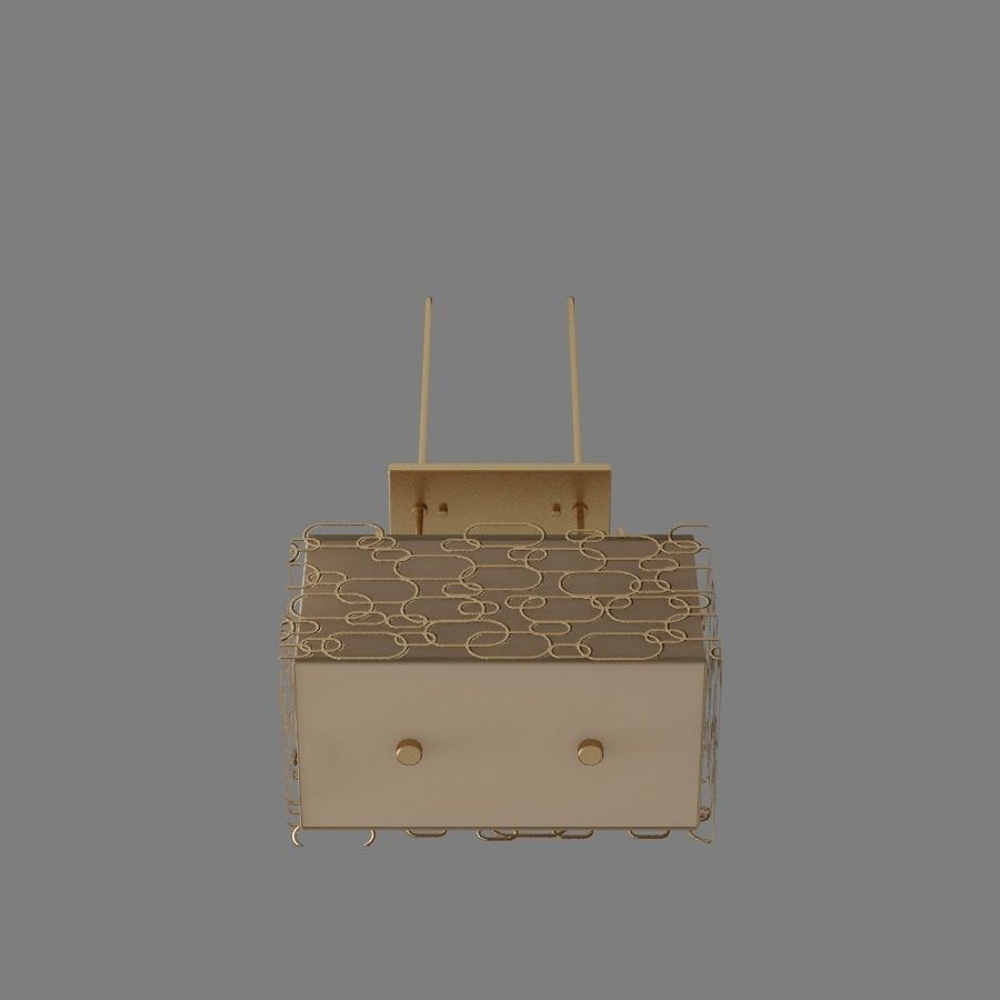 Matte gold  chandelier kit 3D model_14