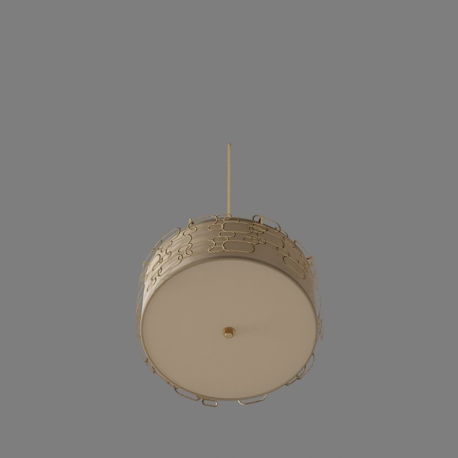 Matte gold  chandelier kit 3D model_2