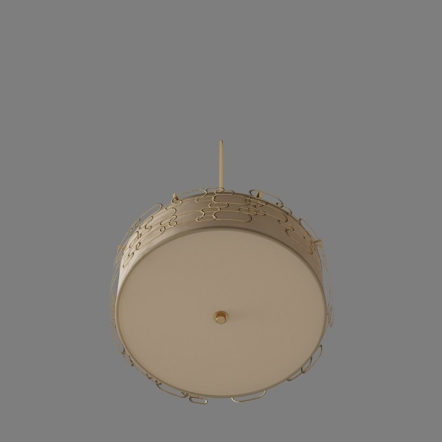 Matte gold  chandelier kit 3D model_6