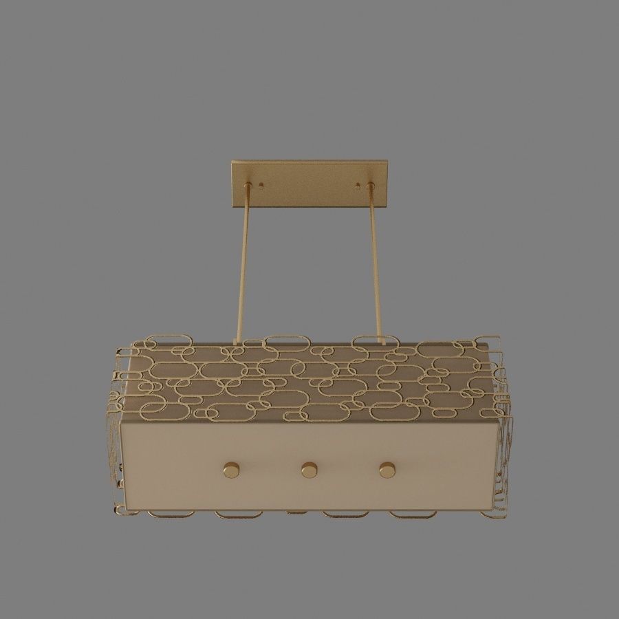 Matte gold  chandelier kit 3D model_10