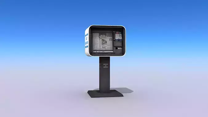 Newspaper Vending Machine Low-poly 3D model