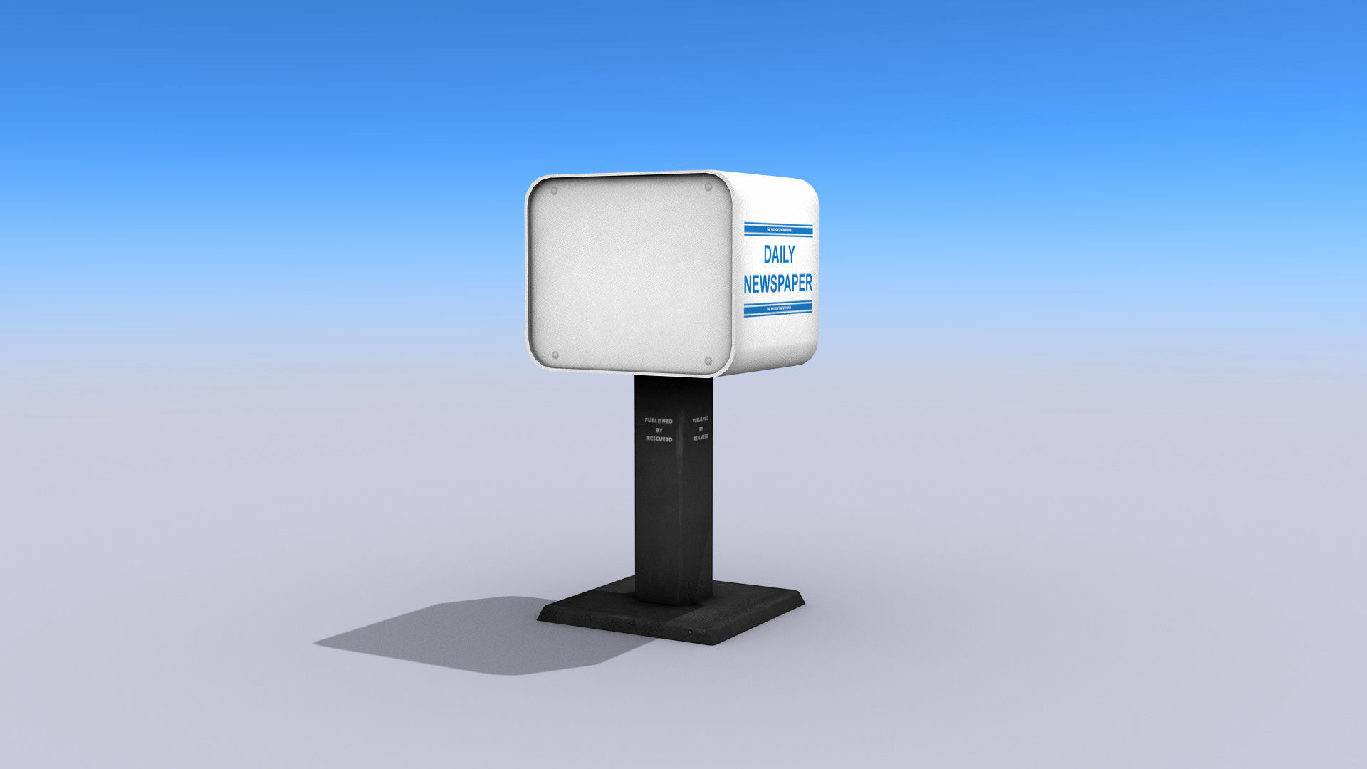 Newspaper Vending Machine Low-poly 3D model_2