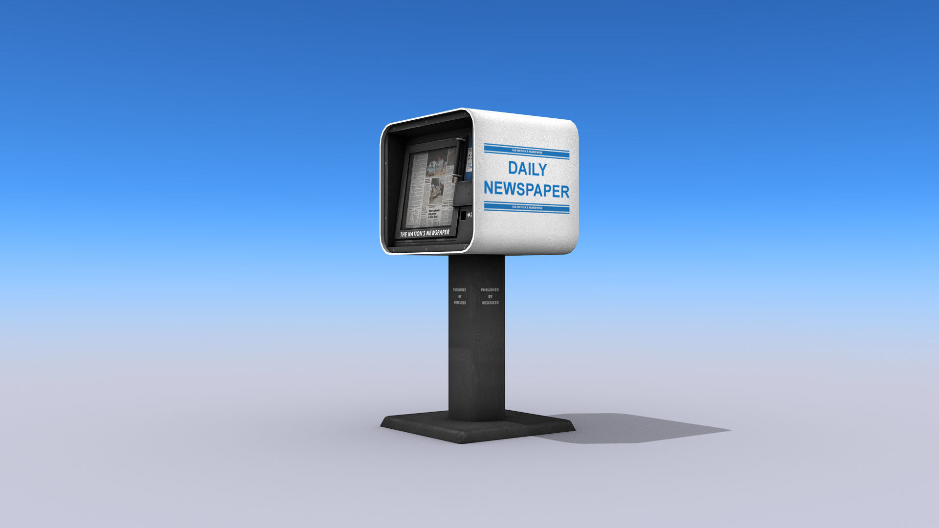 Newspaper Vending Machine Low-poly 3D model_1
