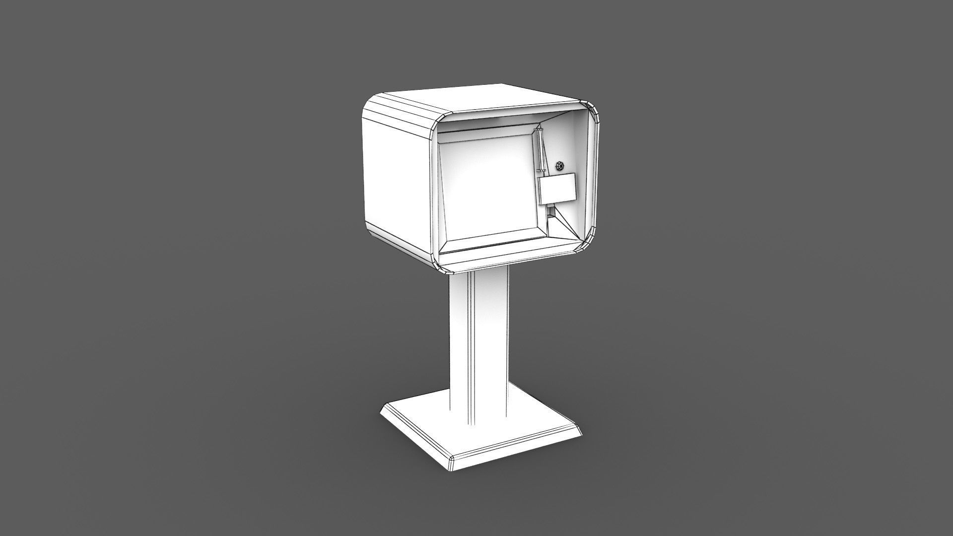 Newspaper Vending Machine Low-poly 3D model_6