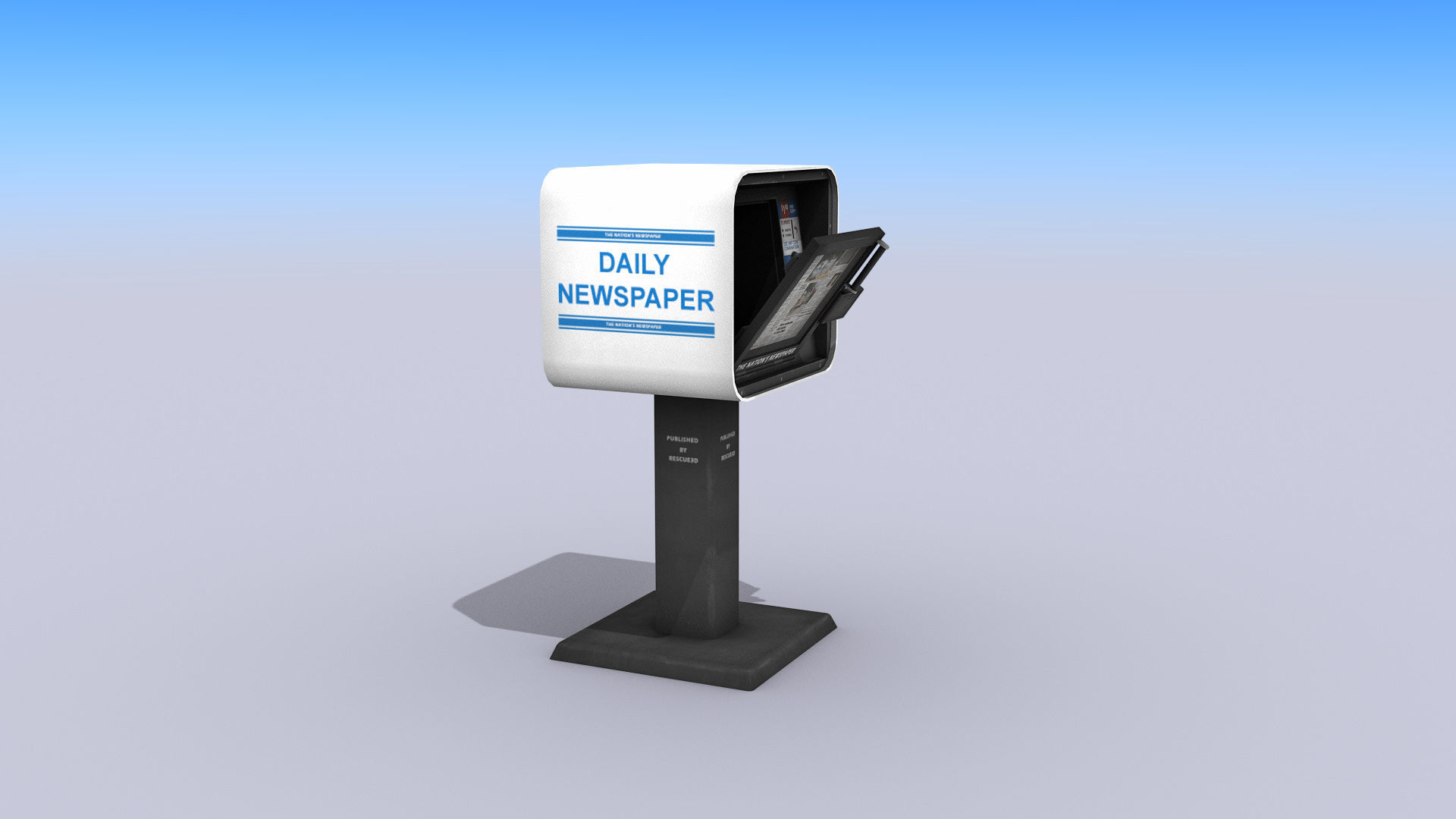 Newspaper Vending Machine Low-poly 3D model_4