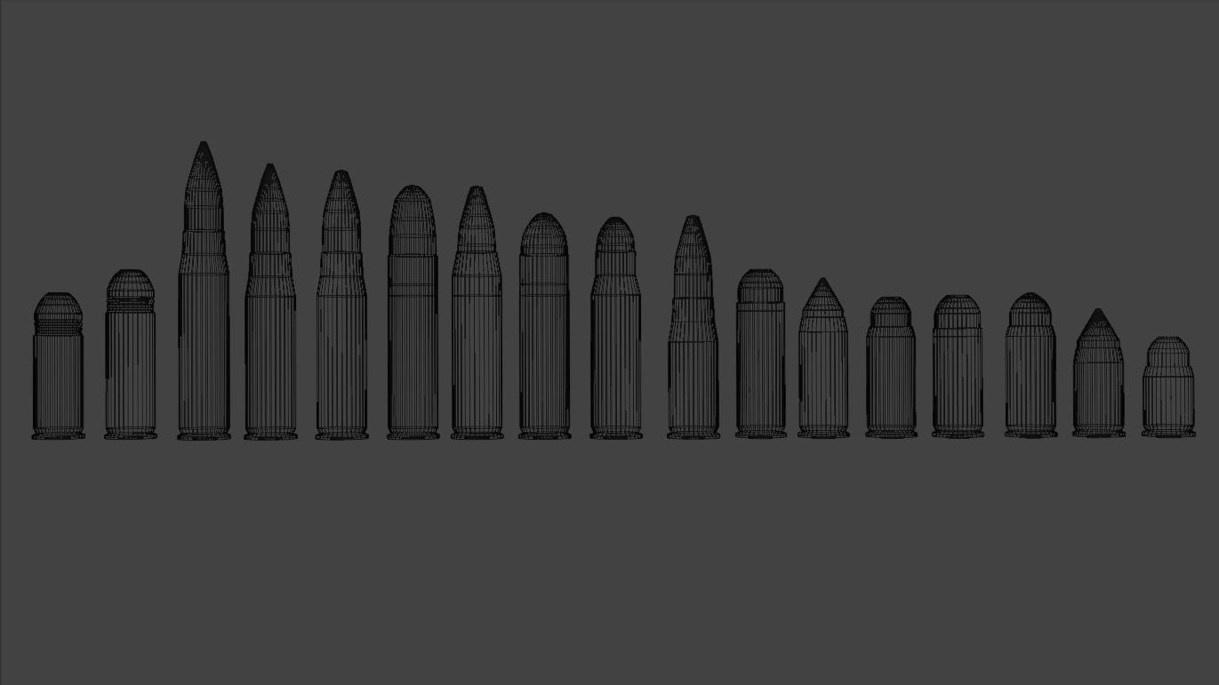 Bullet Pack Low-poly 3D model_1