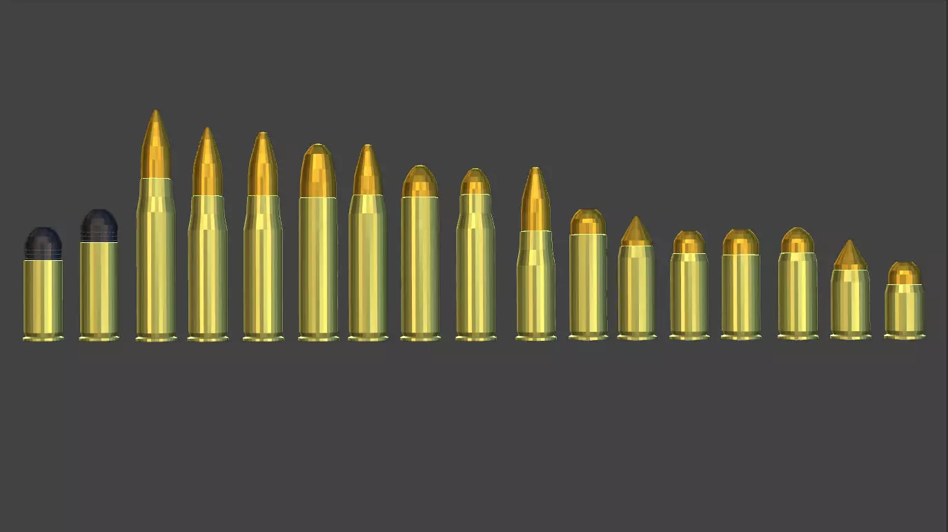 Bullet Pack Low-poly 3D model_0