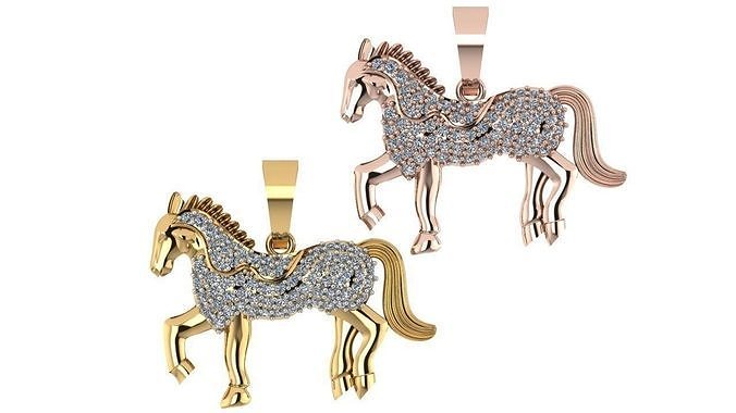 PENDANTS rhinestone horse pendant 3D print model