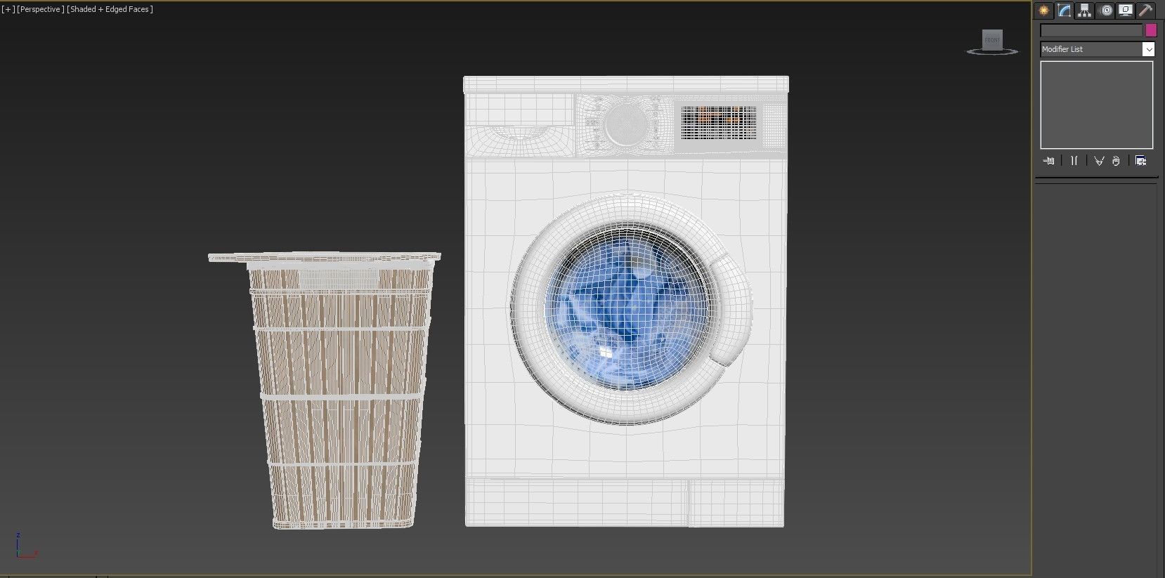 Washing machine and clothes basket trash 3D model_4